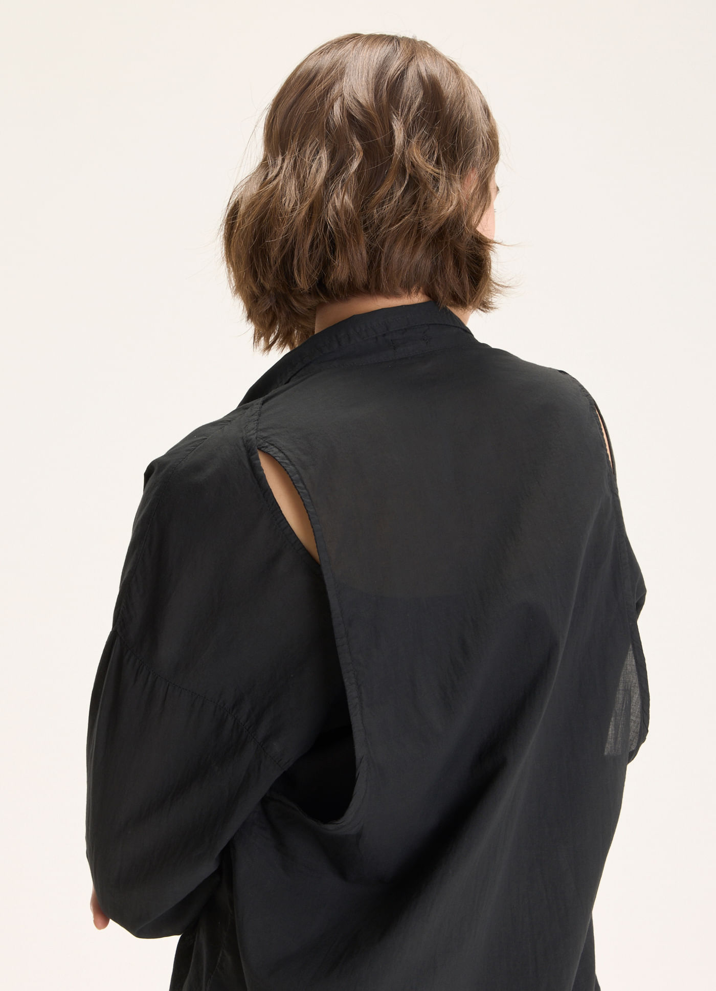 Camisa voil maxi preto