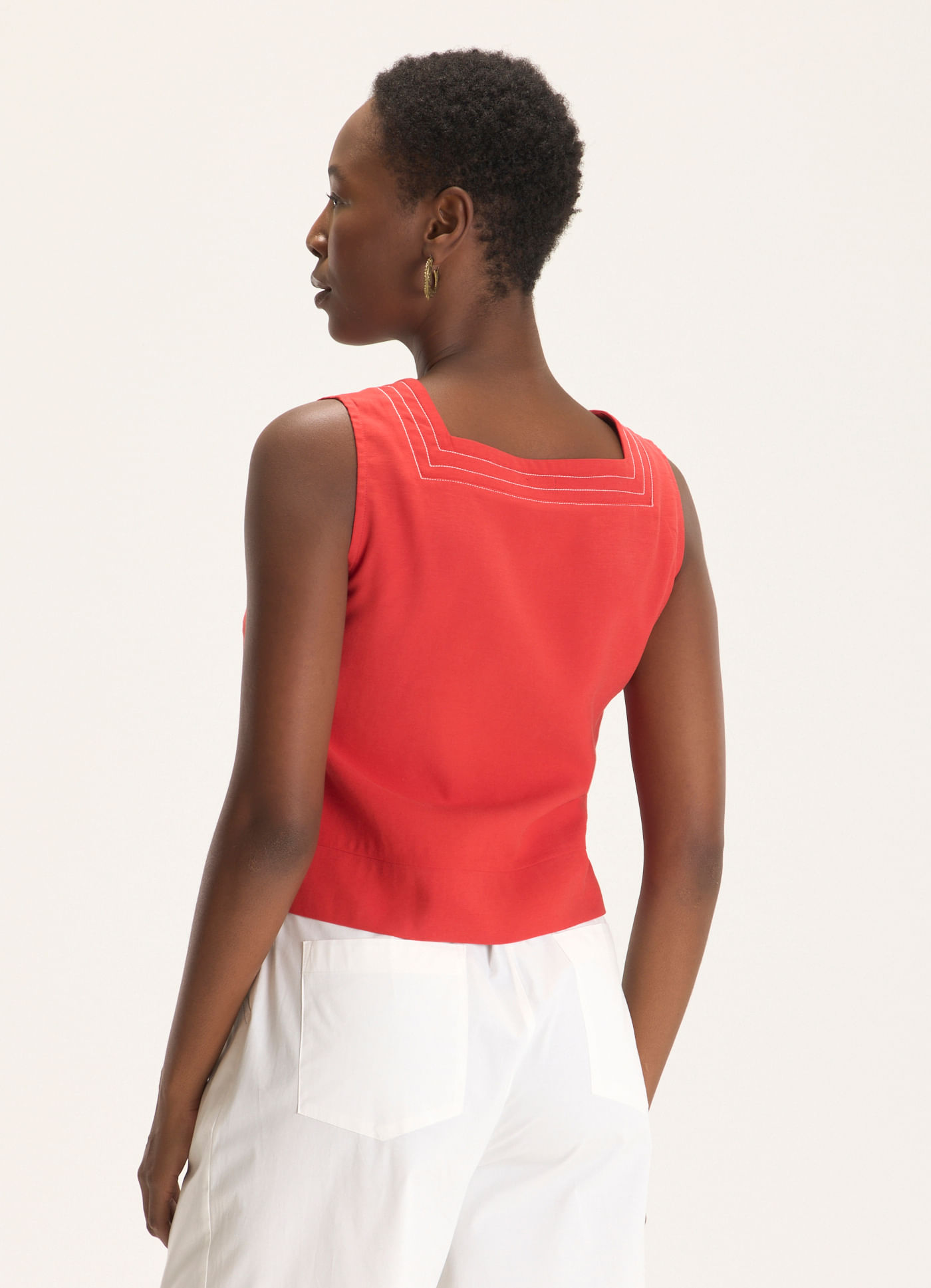 Shell viscose sarjada vermelho