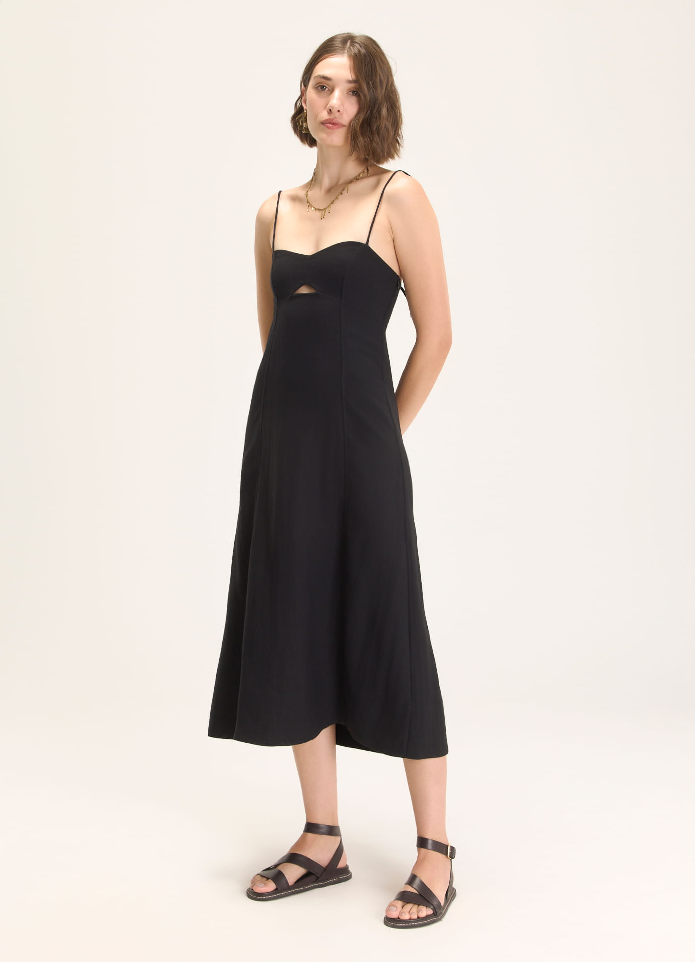 Vestido alça viscose epifania preto