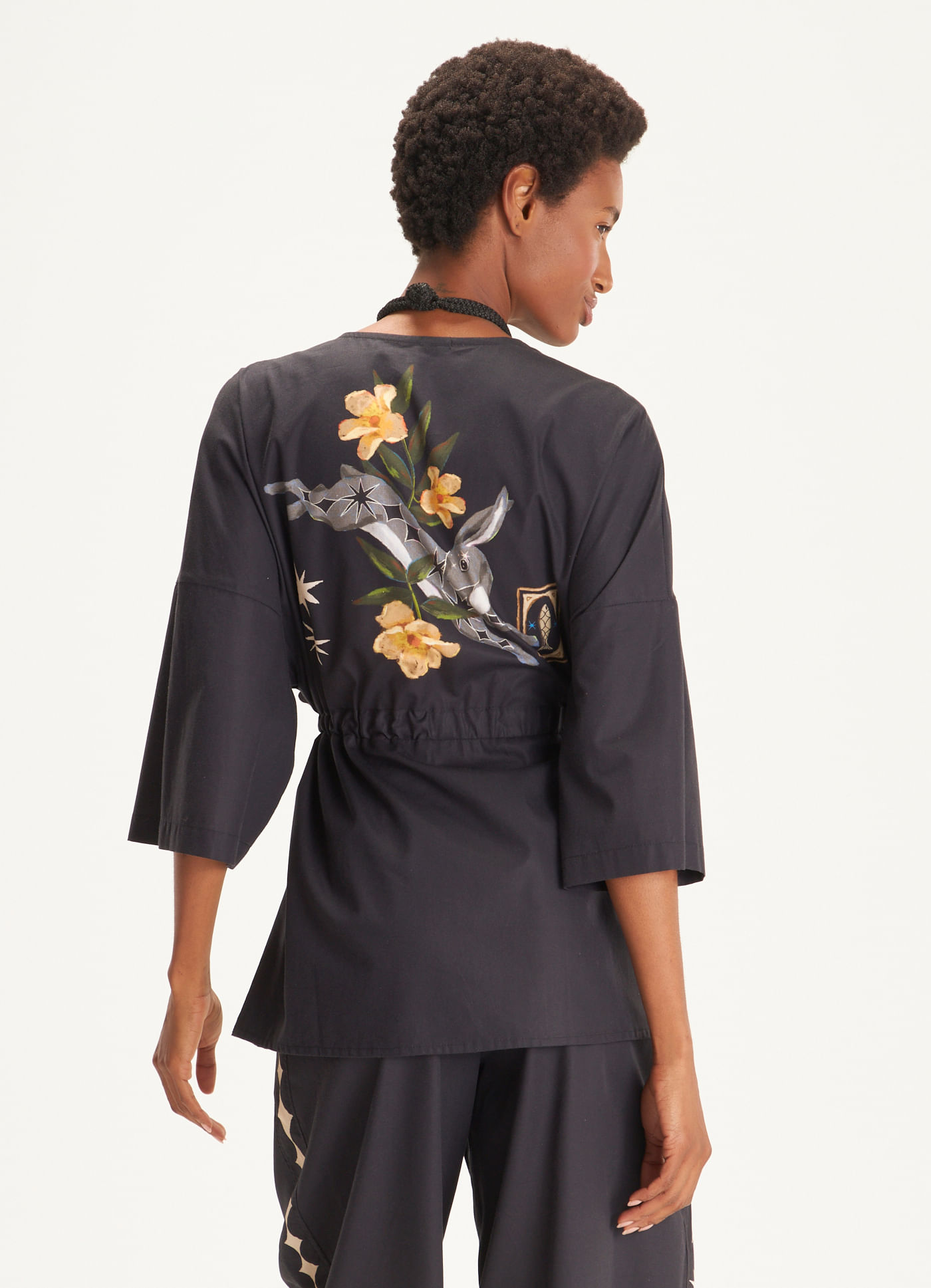 Kimono estampado mistério