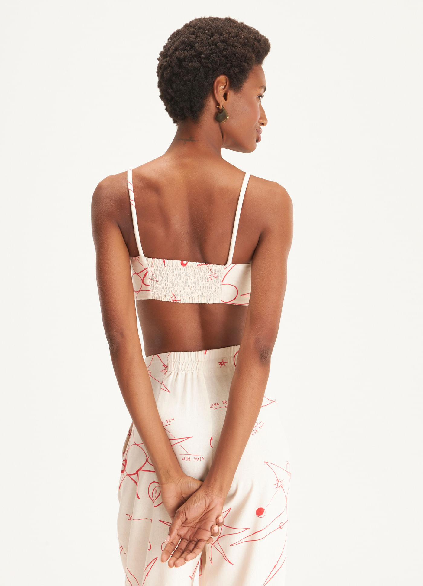 Top linho estampado utopia lab