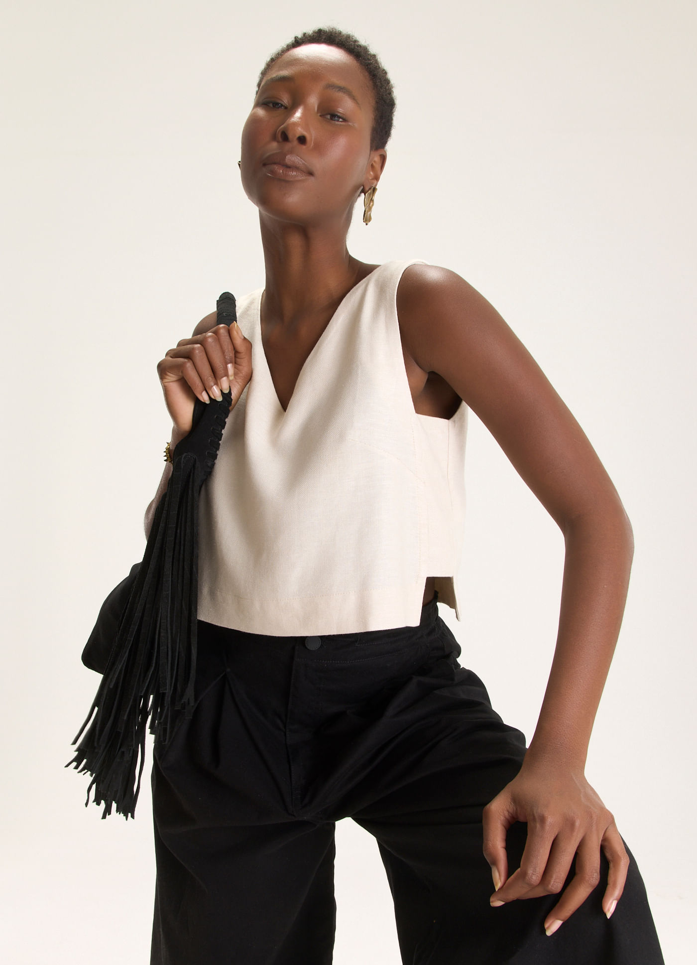 Regata shell linho textura off white