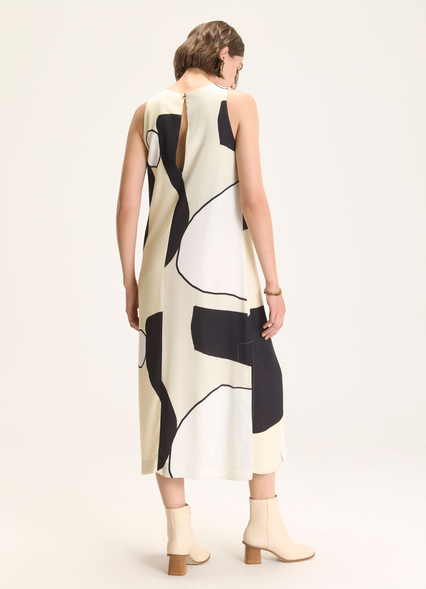 Vestido estampado equilíbrio