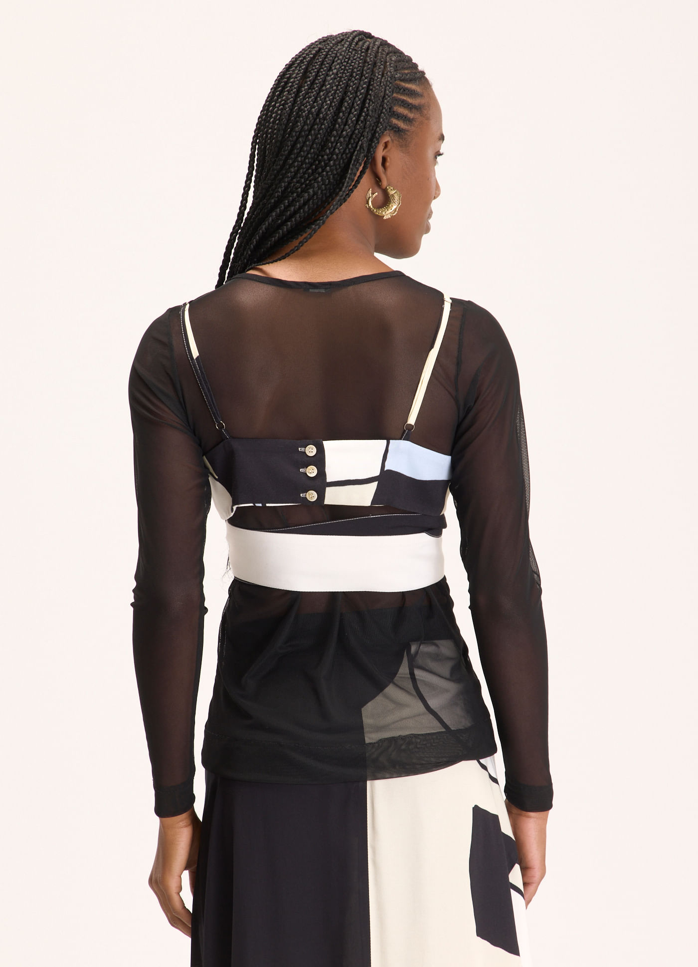 Blusa alcinha estampada equilíbrio