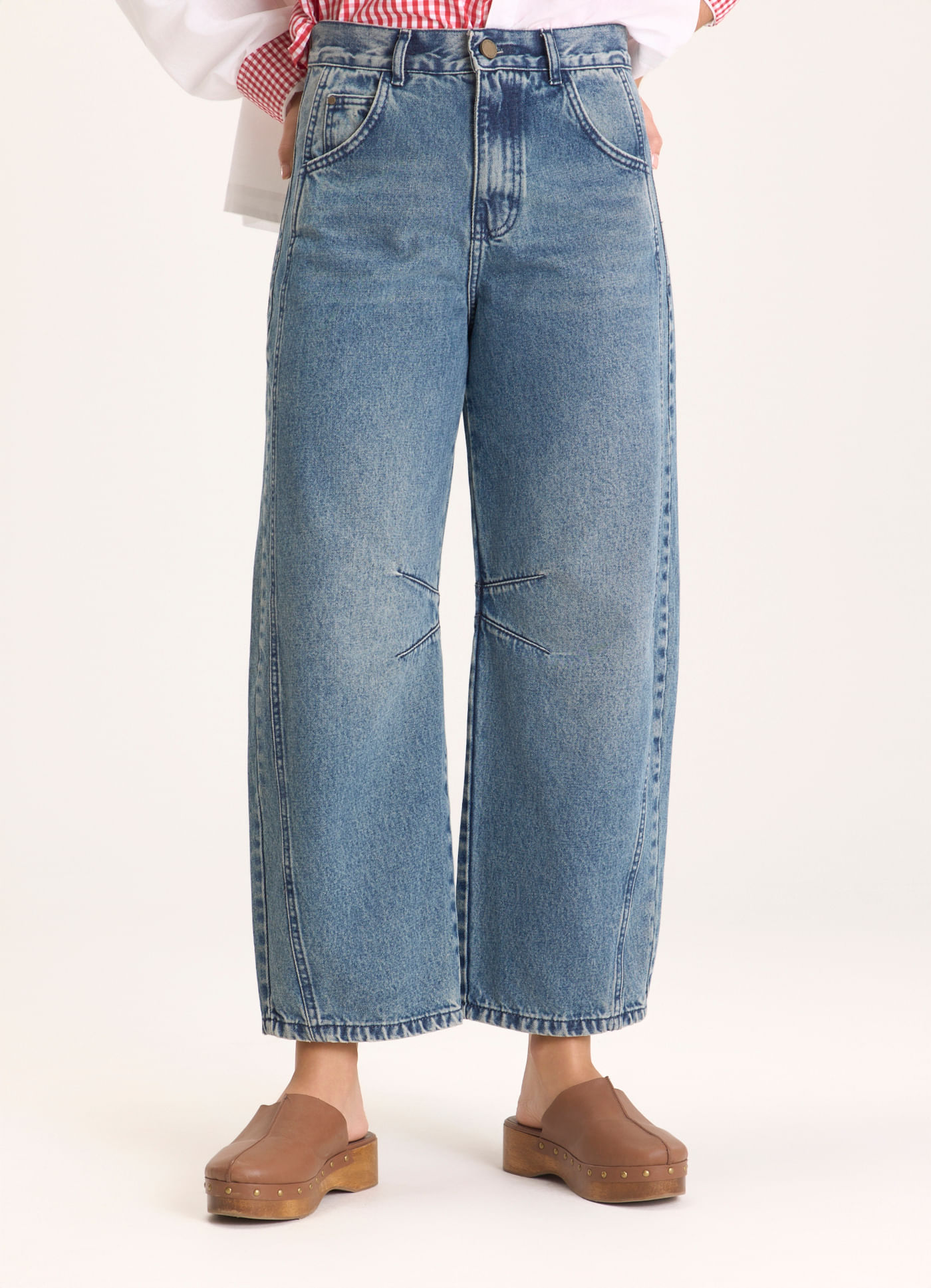 Calça barrel novolhar jeans