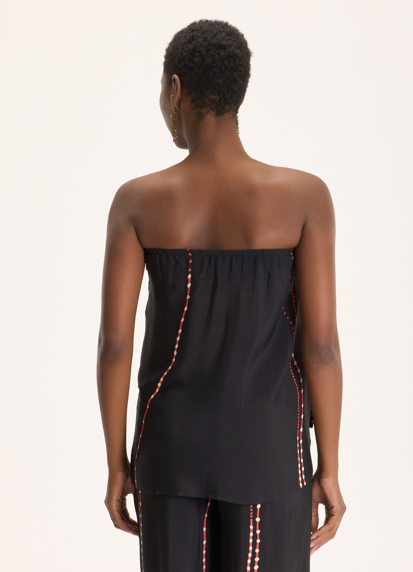 Blusa sem alça estampada vortex