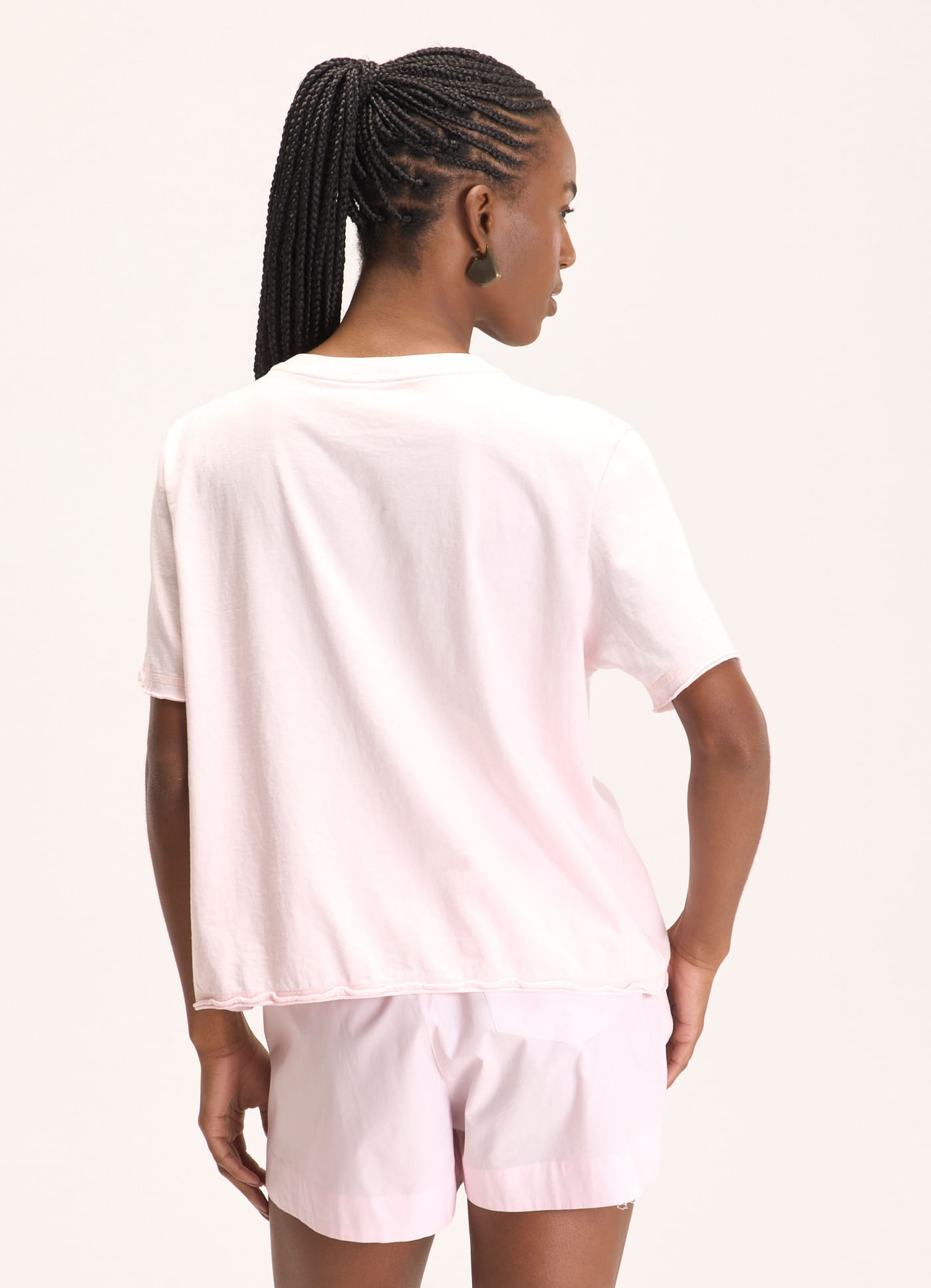 T-shirt box deslocamento rosa