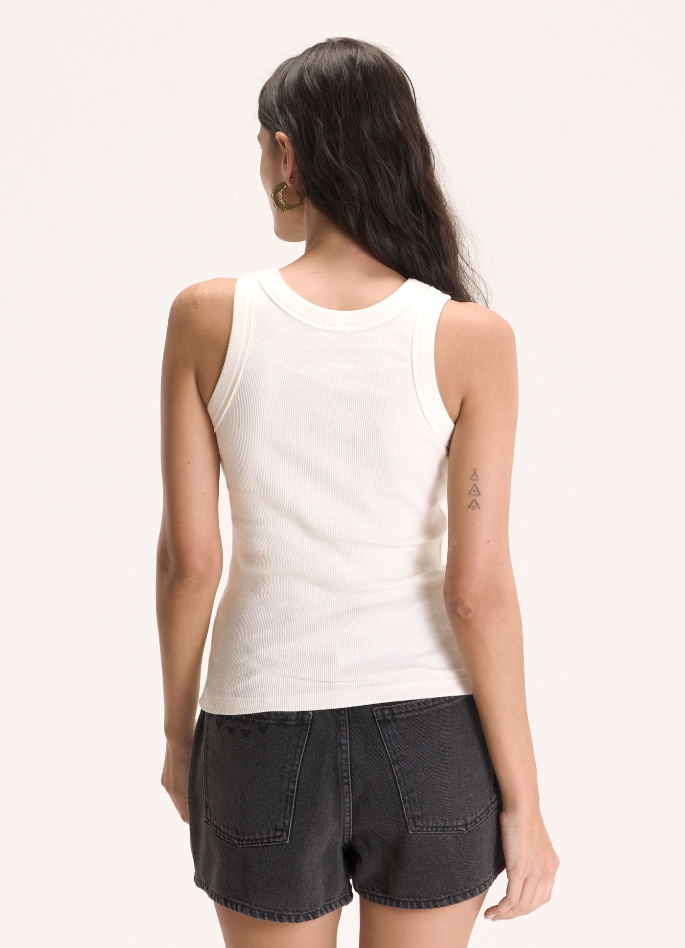 Regata básica ribana com elastano off white