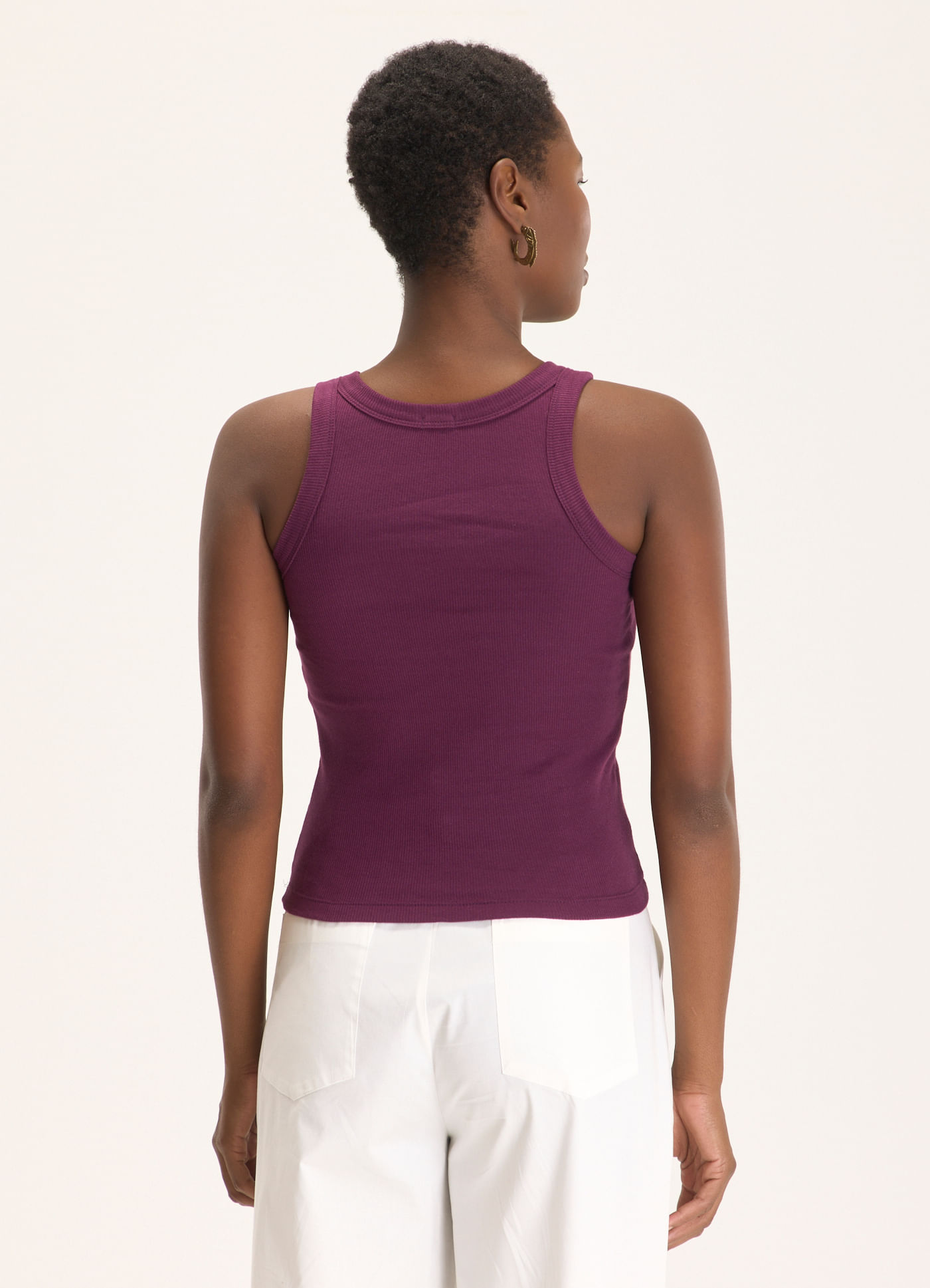 Regata básica ribana com elastano roxo