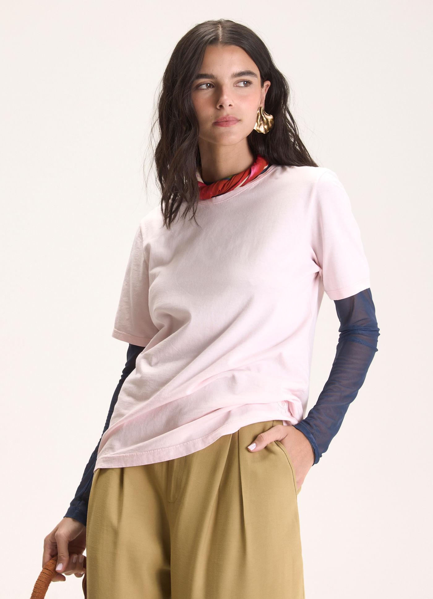 Blusa básica algodão classic rosa