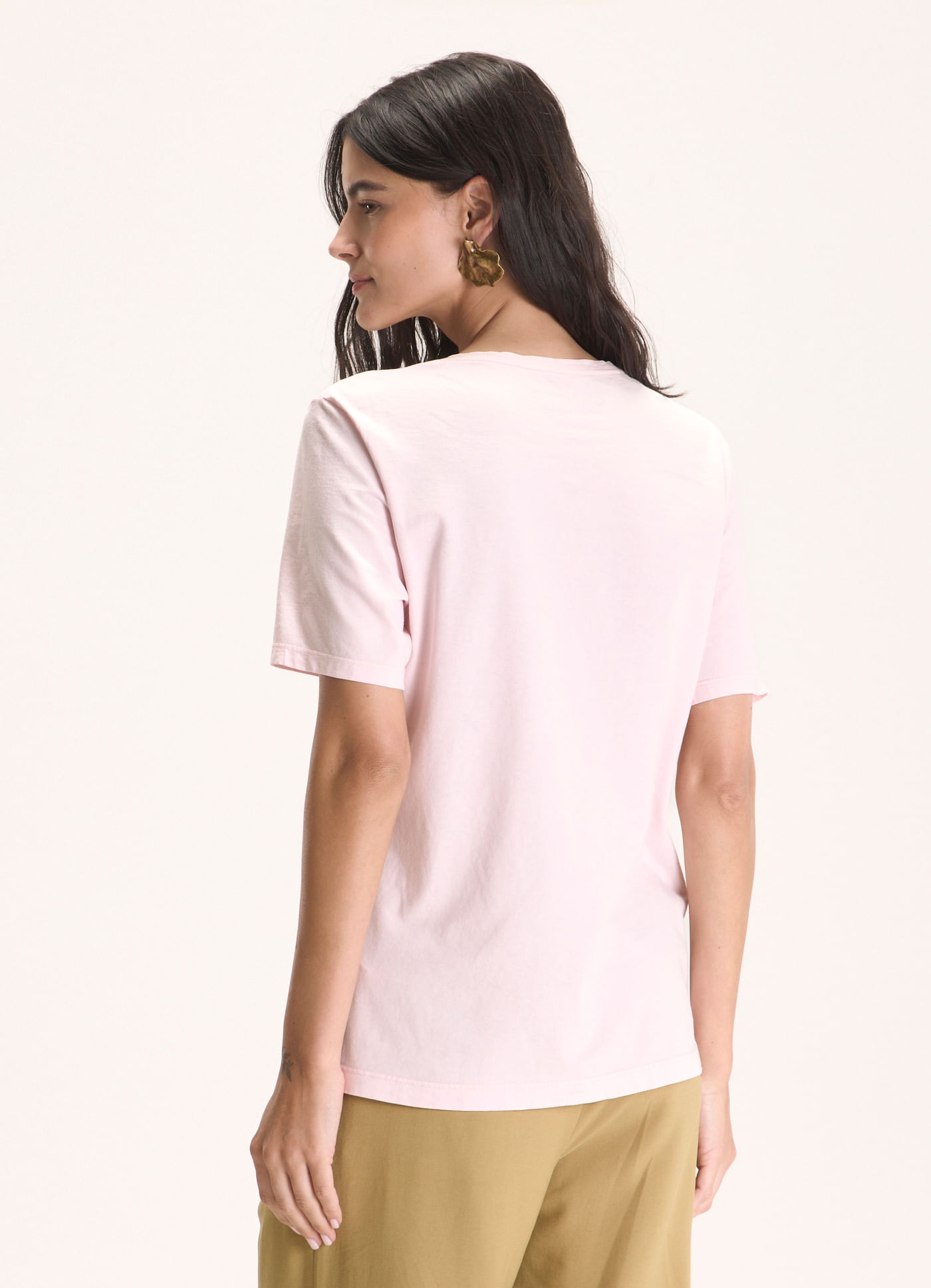 Blusa básica algodão classic rosa