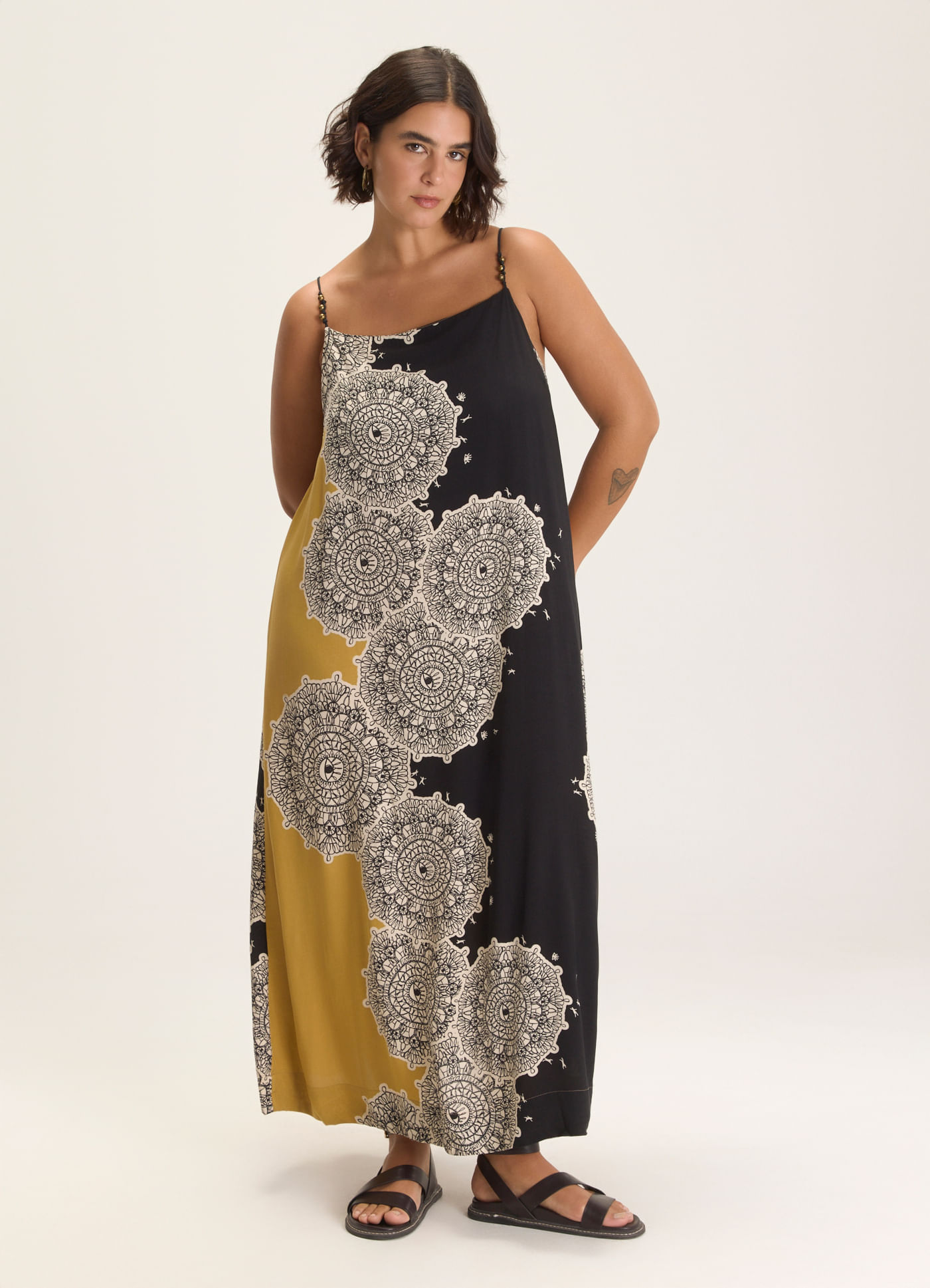 Vestido alça estampado nise