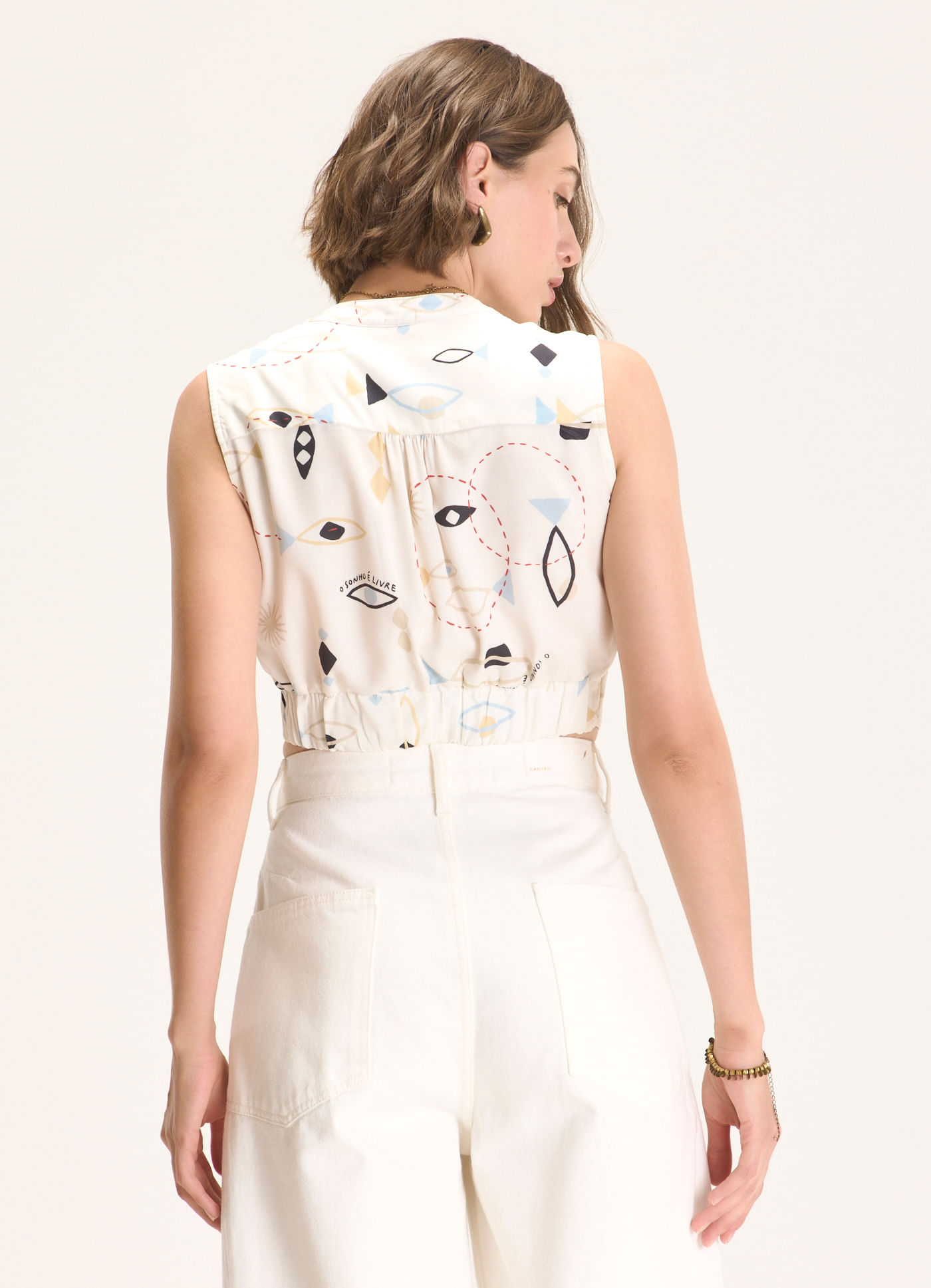 Blusa estampada olho de peixe