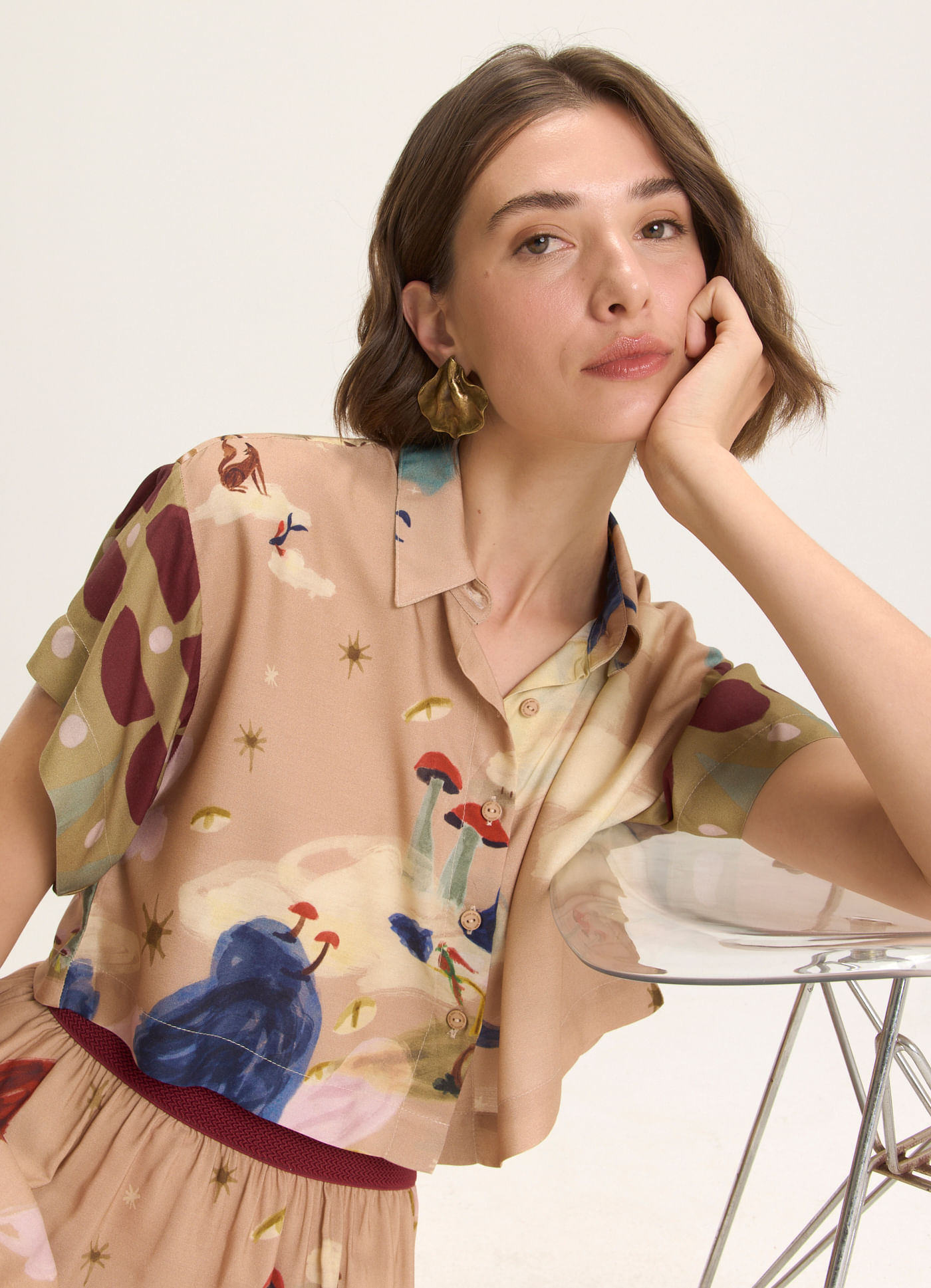 Camisa estampada ilha dos sonhos