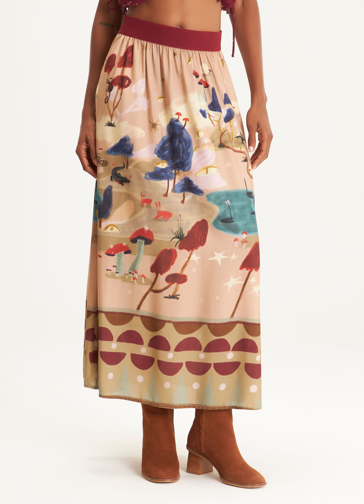 Saia estampada ilha dos sonhos