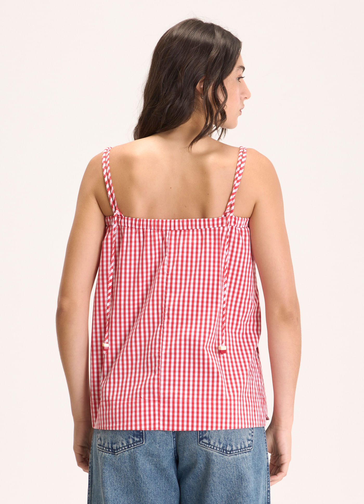 Blusa alcinha algodão vichy