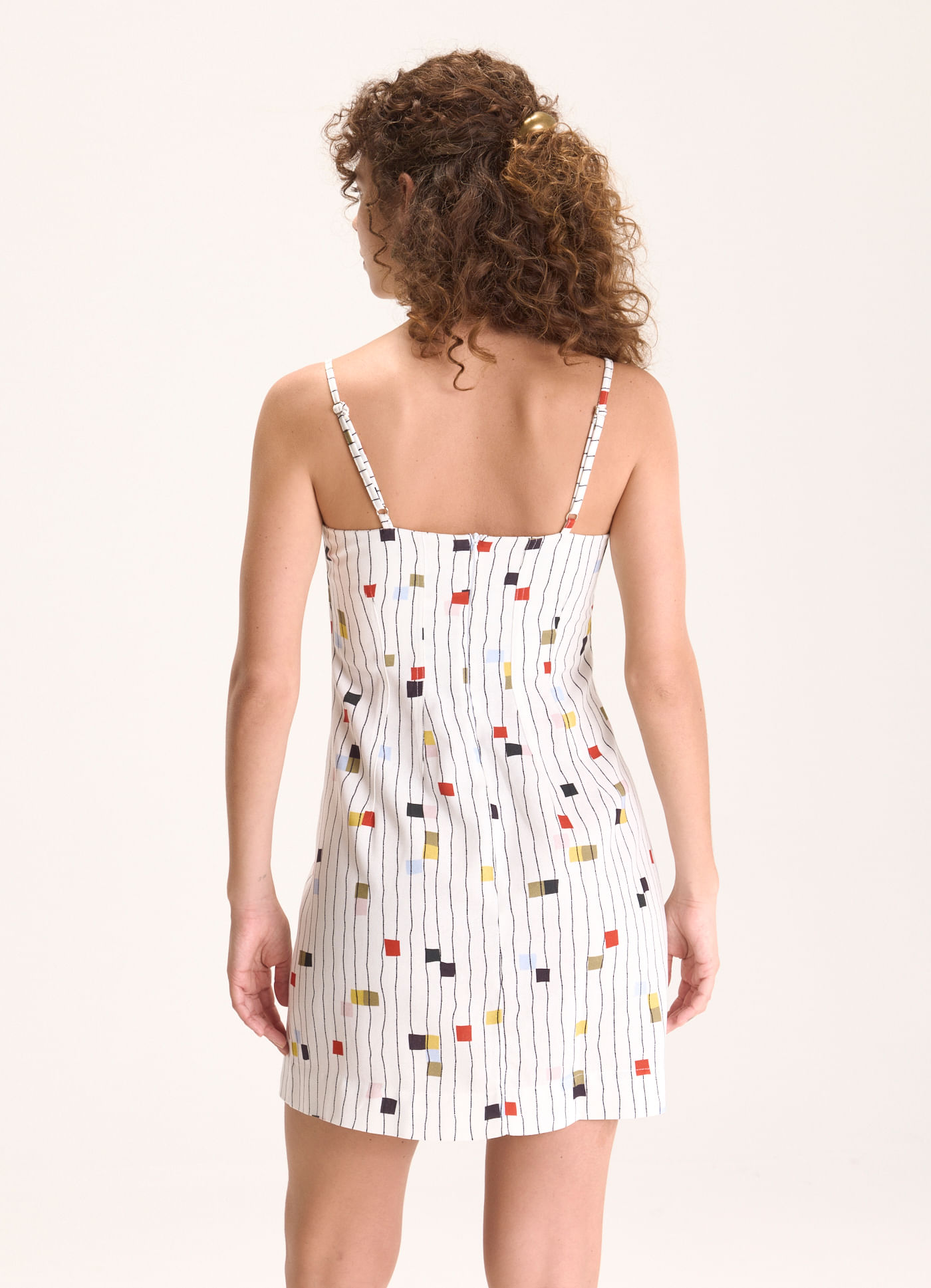 Vestido alcinha estampado pixel