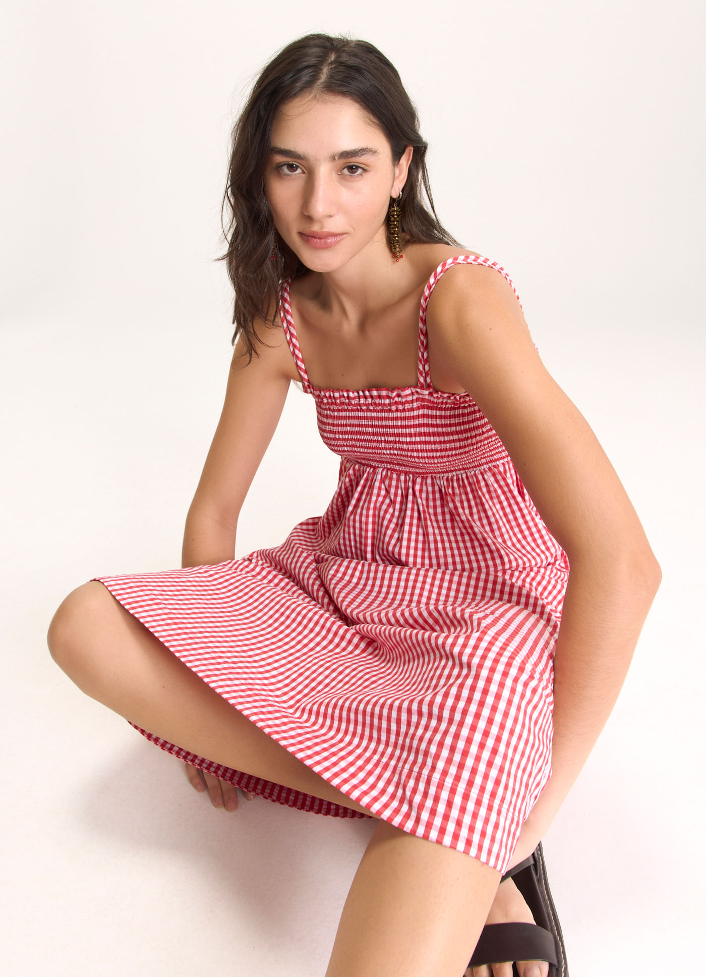 Vestido alcinha algodão vichy