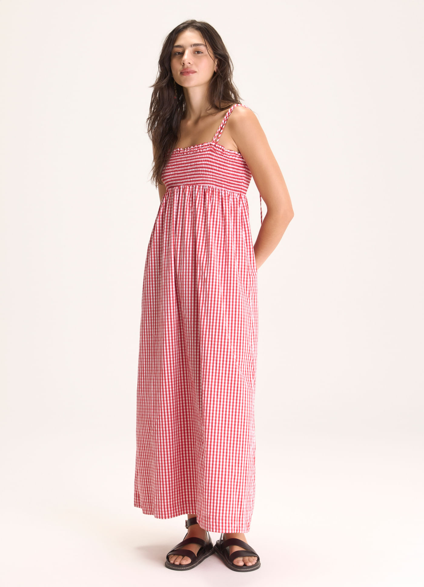 Vestido alcinha algodão vichy