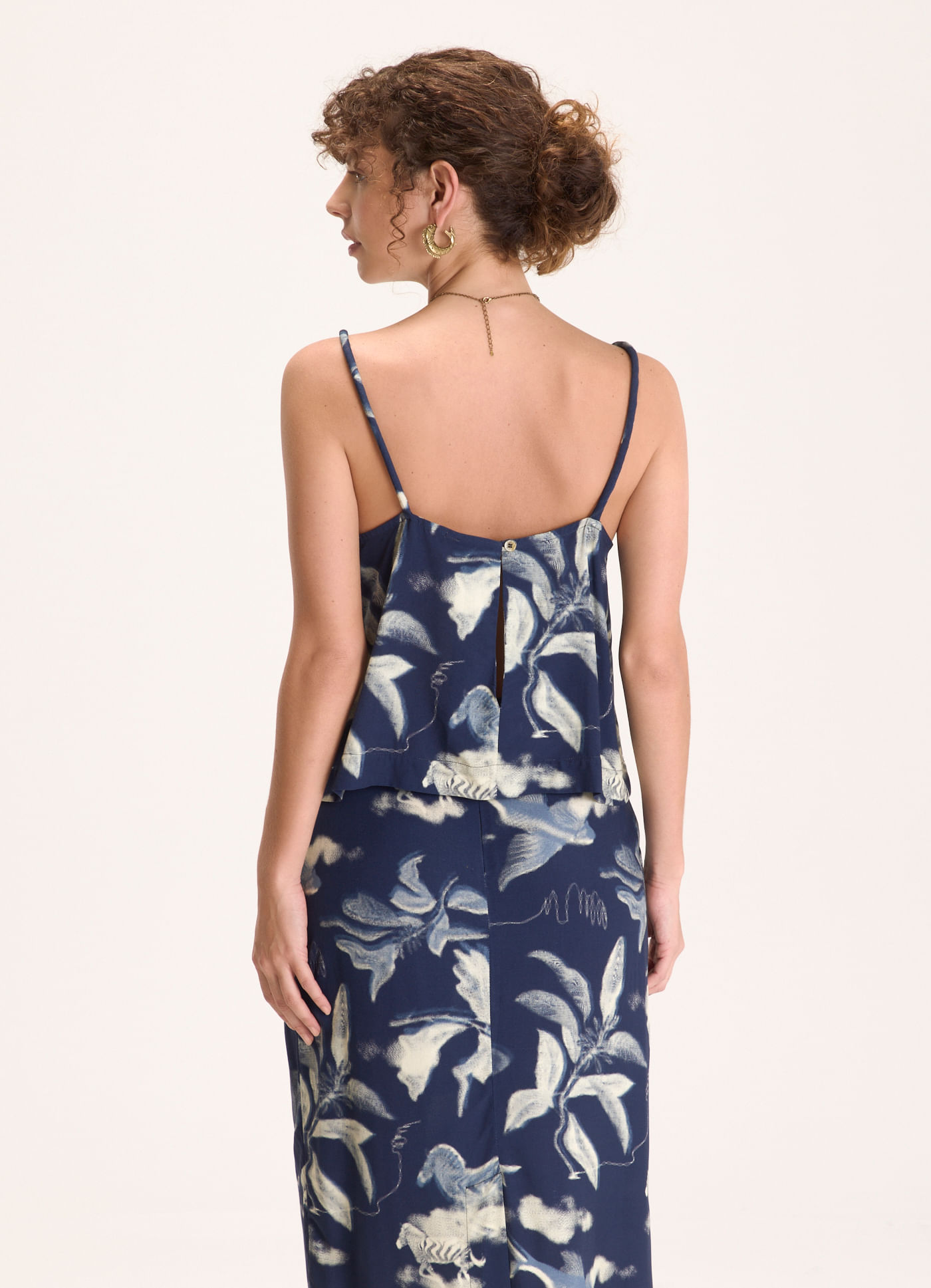 Blusa alça estampada surreal