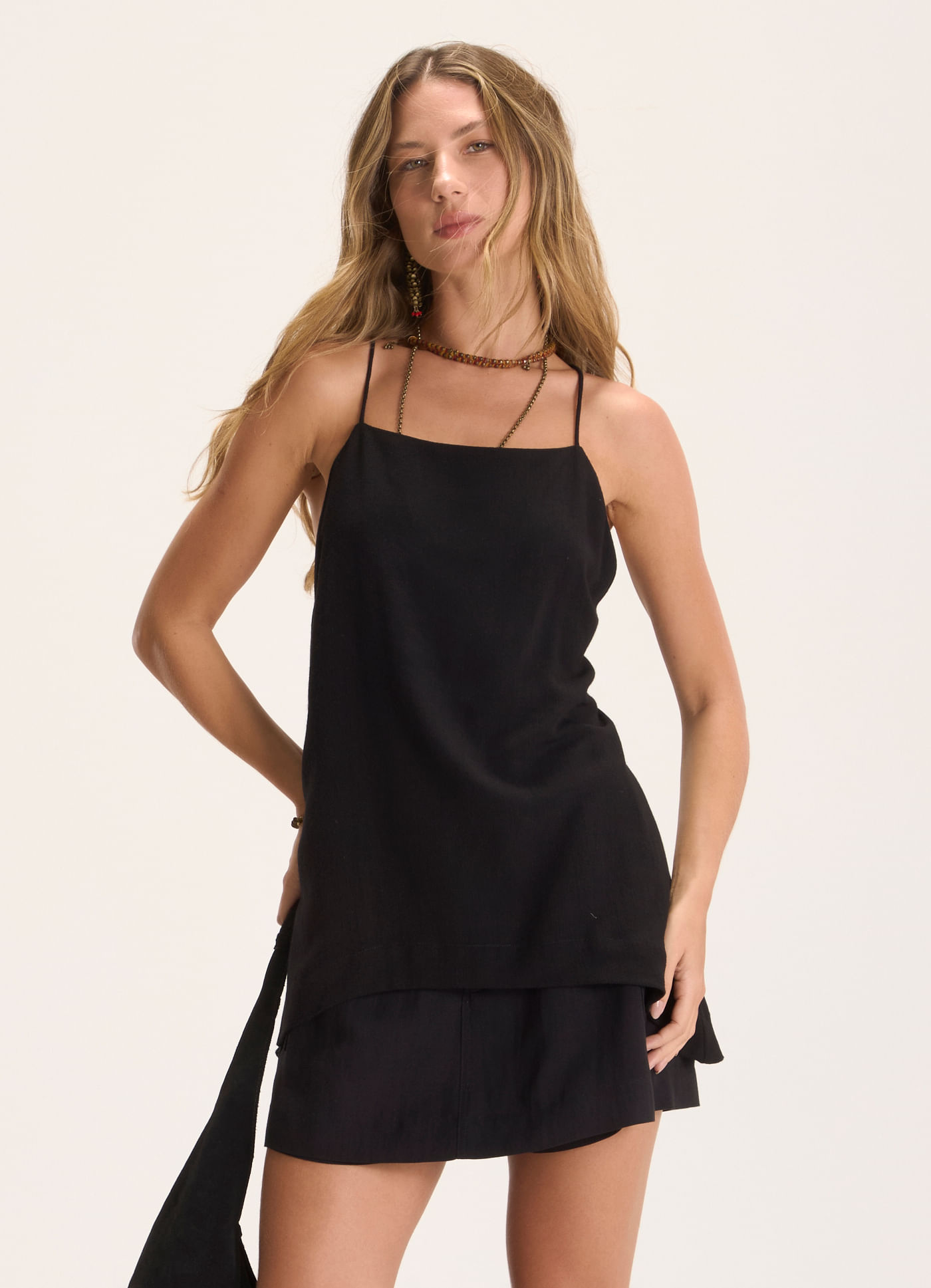 Blusa alcinha viscose textura