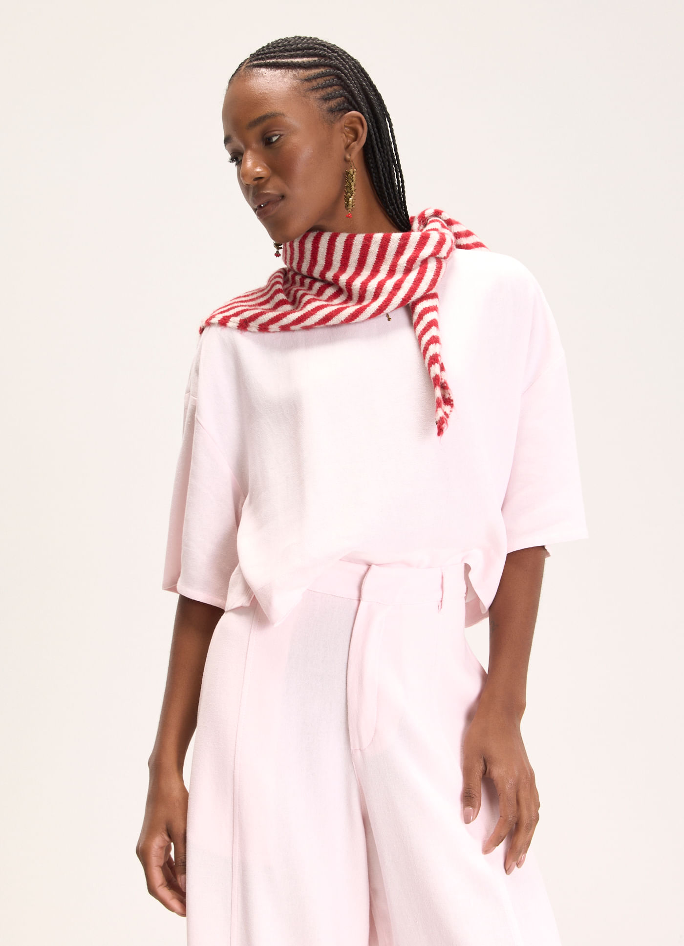 Blusa linho soft rosa