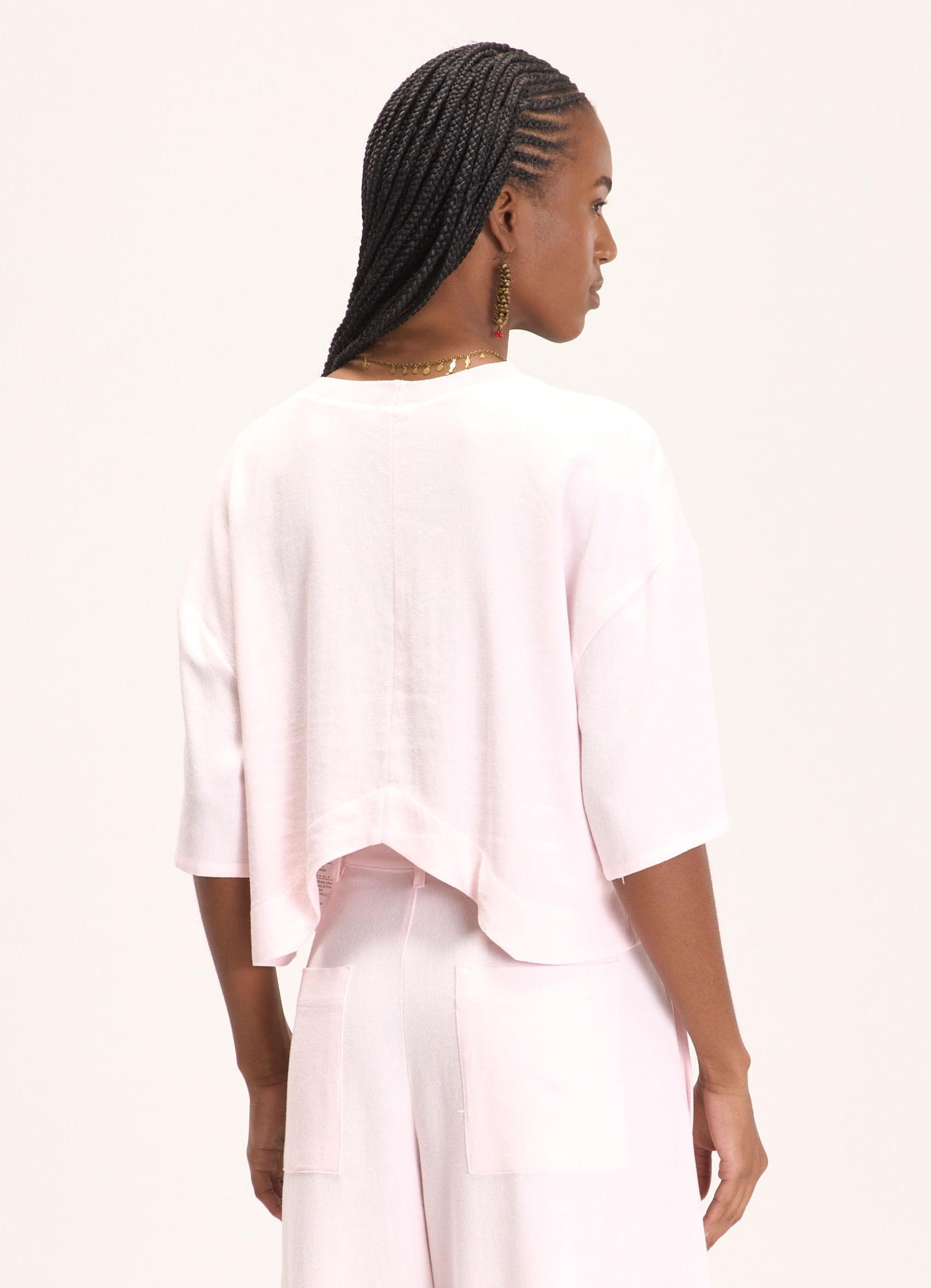 Blusa linho soft rosa