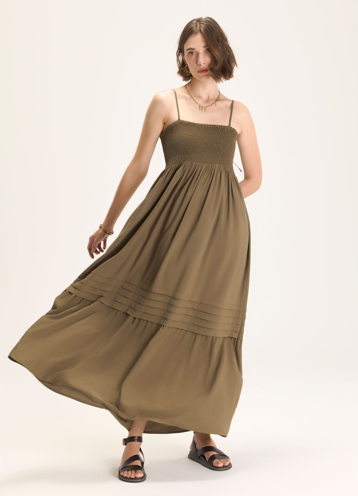 Vestido alcinha viscose sonhos cinza