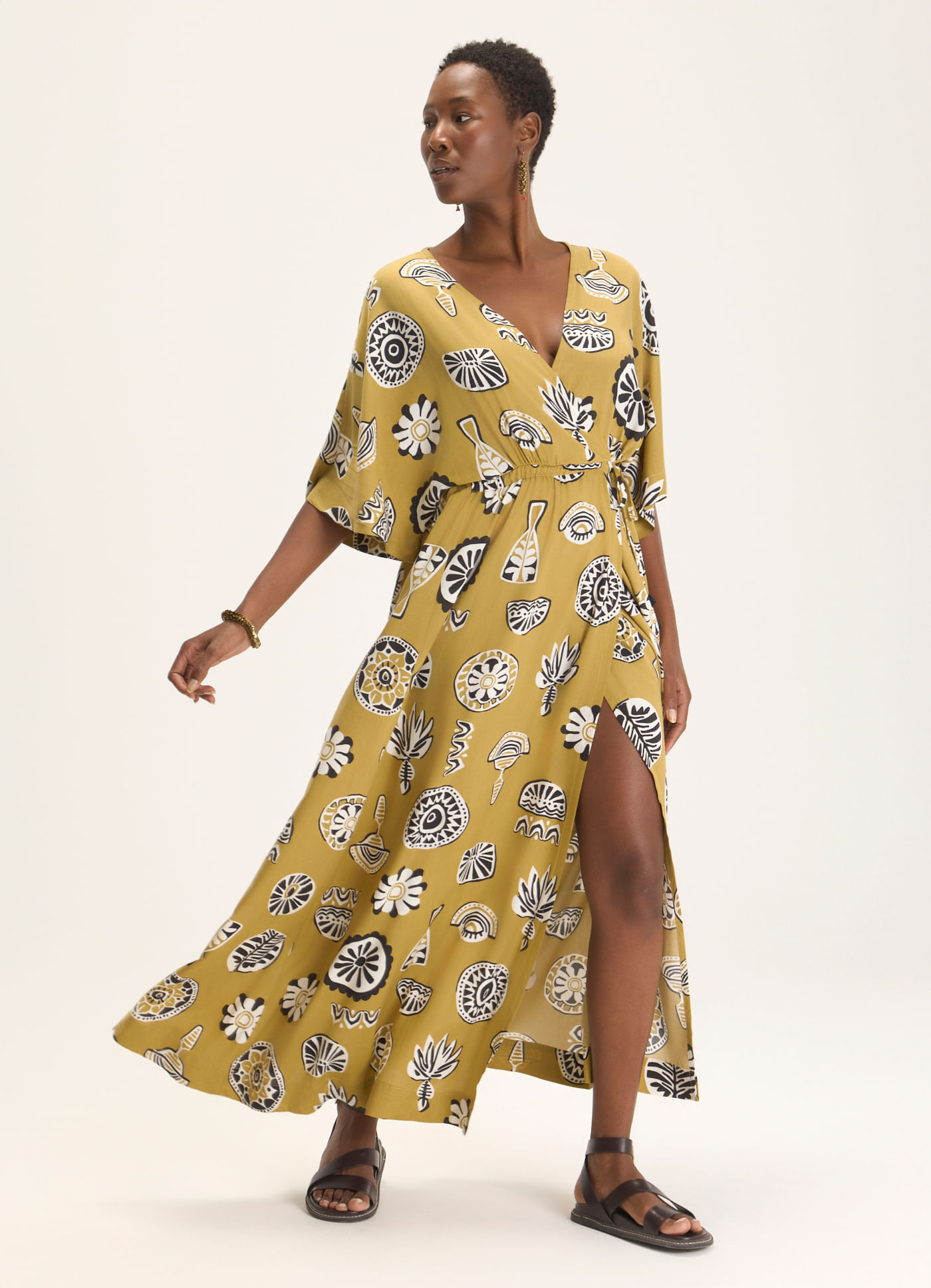 Vestido cachecour estampado ancestral