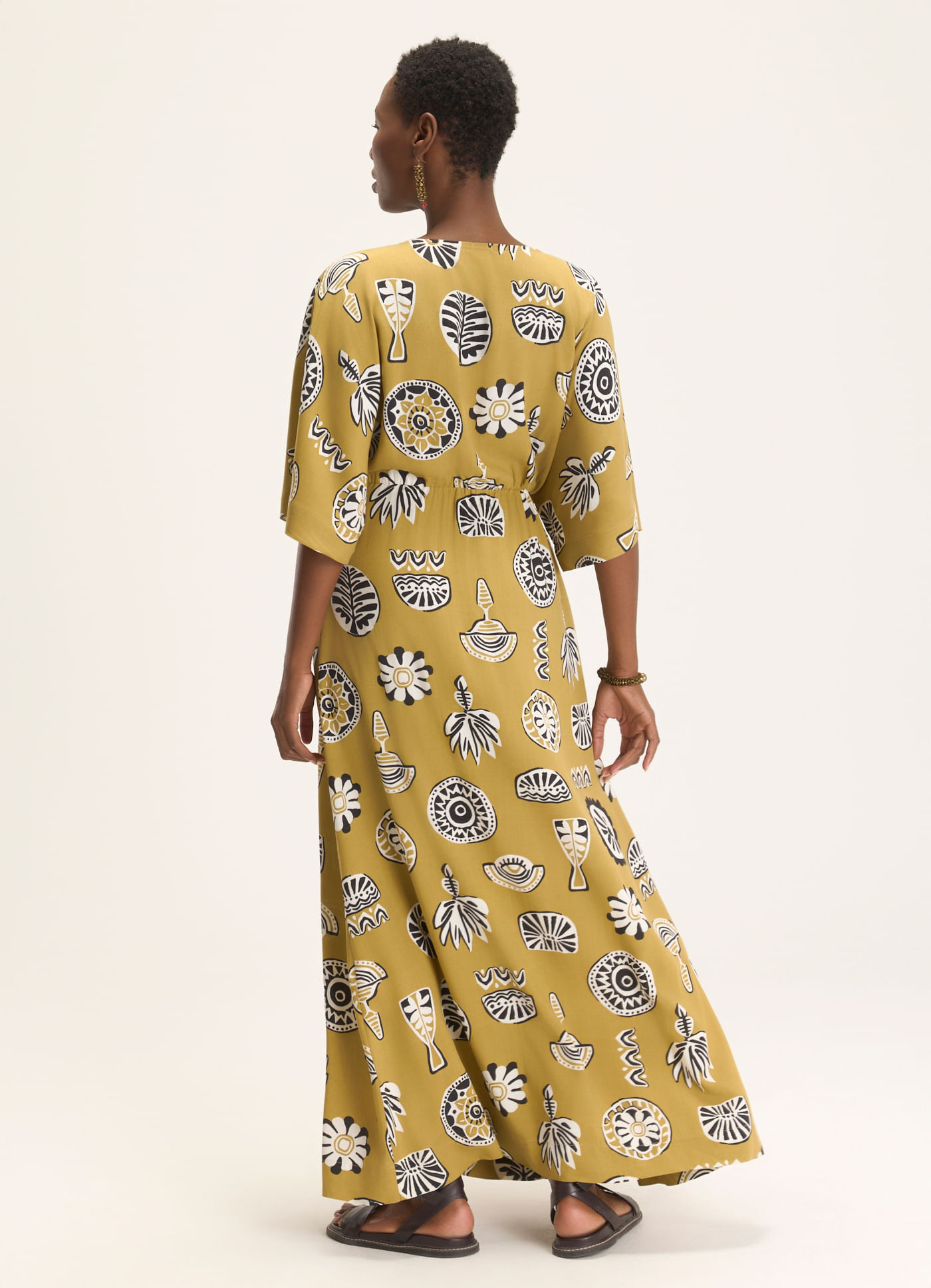 Vestido cachecour estampado ancestral