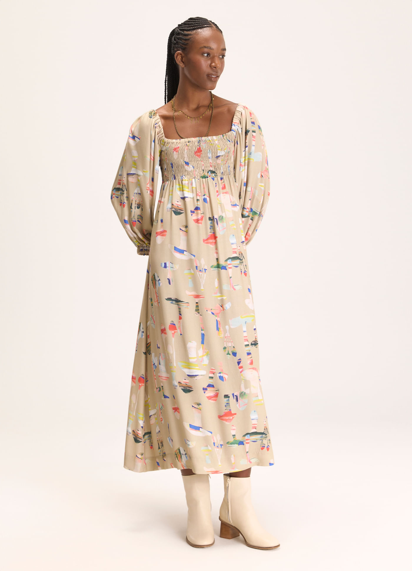 Vestido estampado maitake