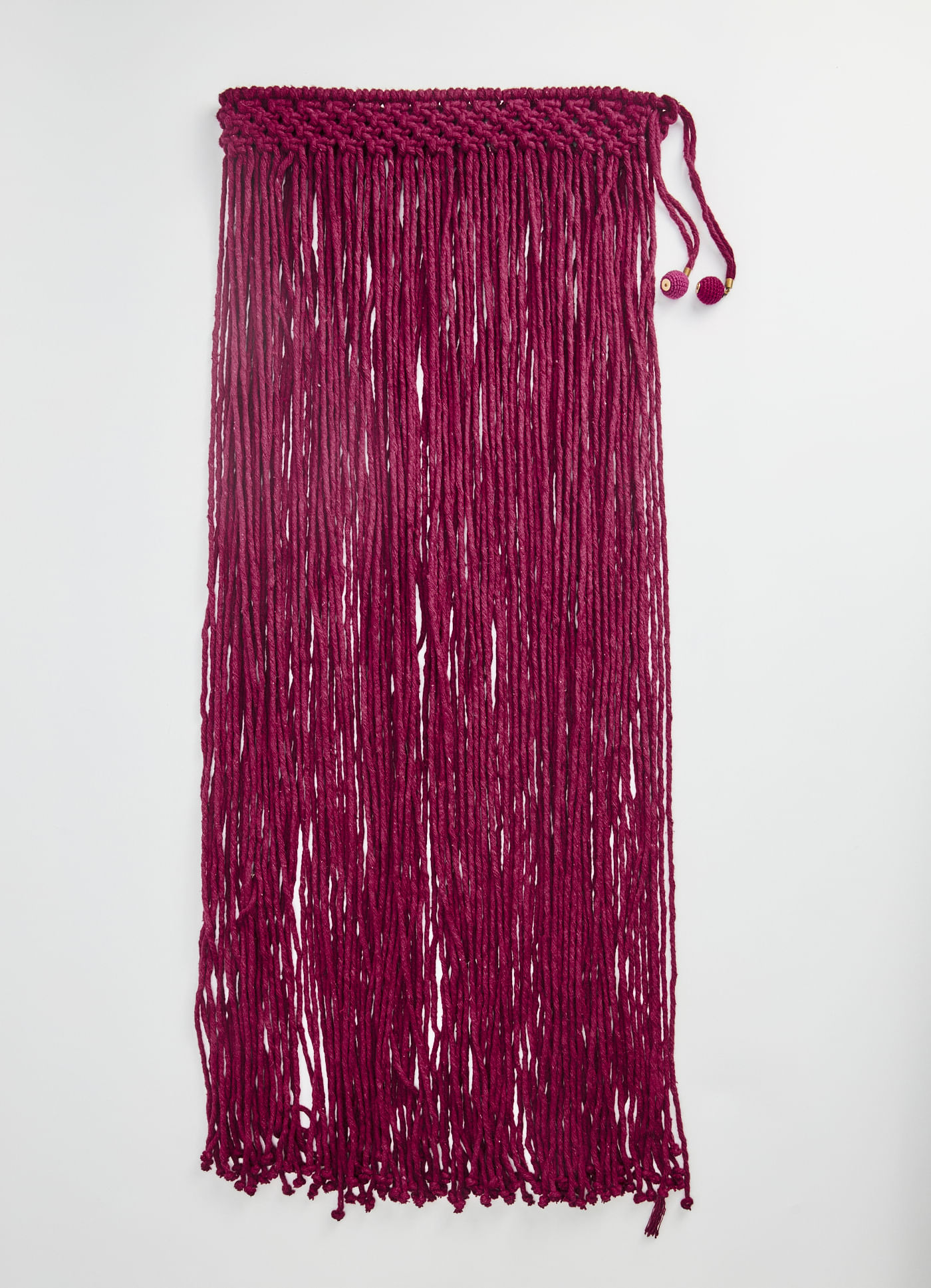 Cinto maxi franjas barbante roxo