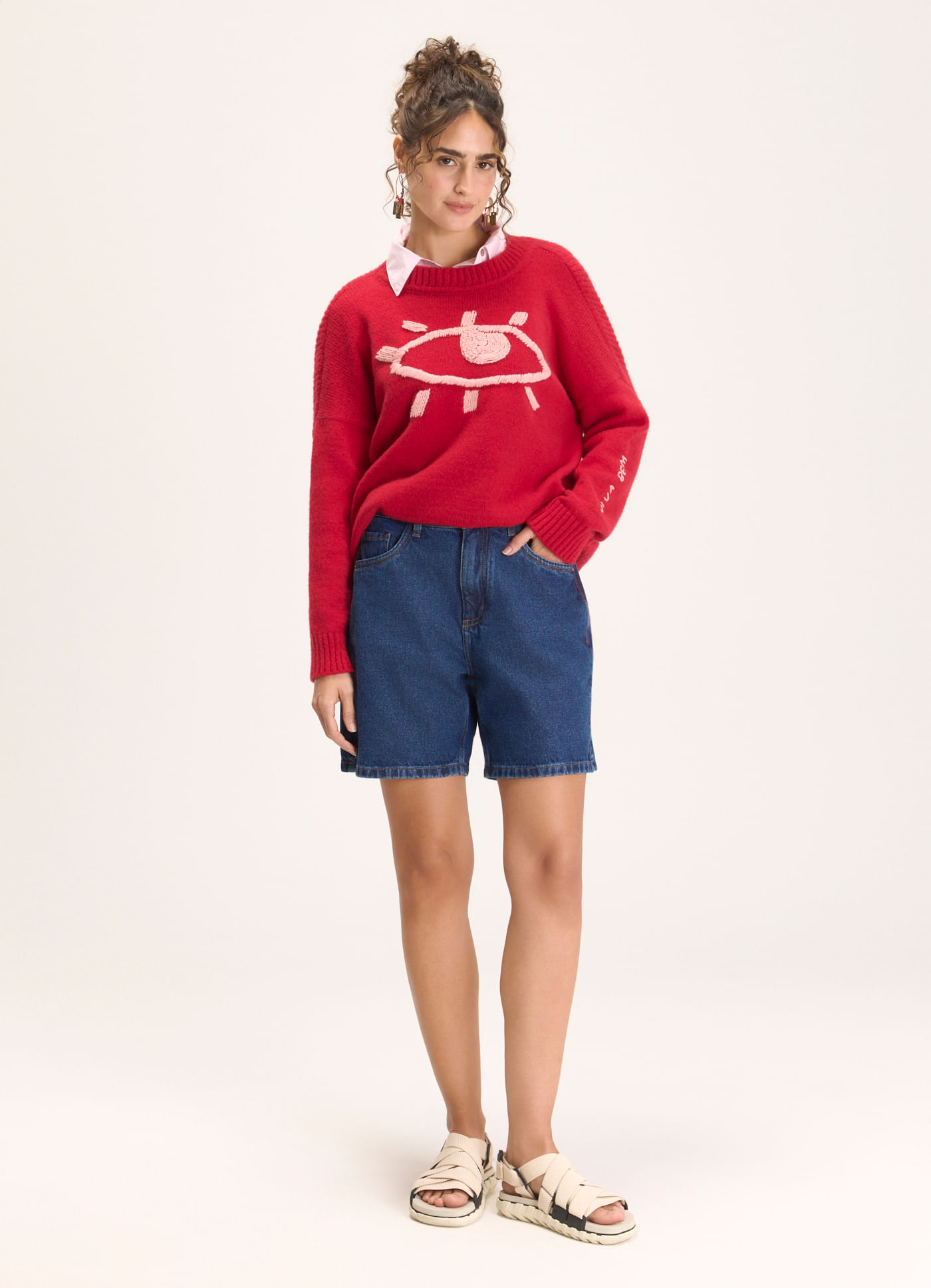 Bermuda jeans basic jeans