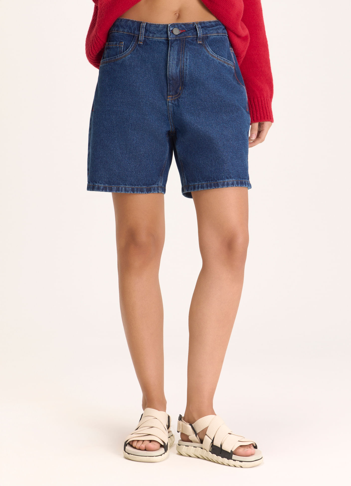 Bermuda jeans basic jeans