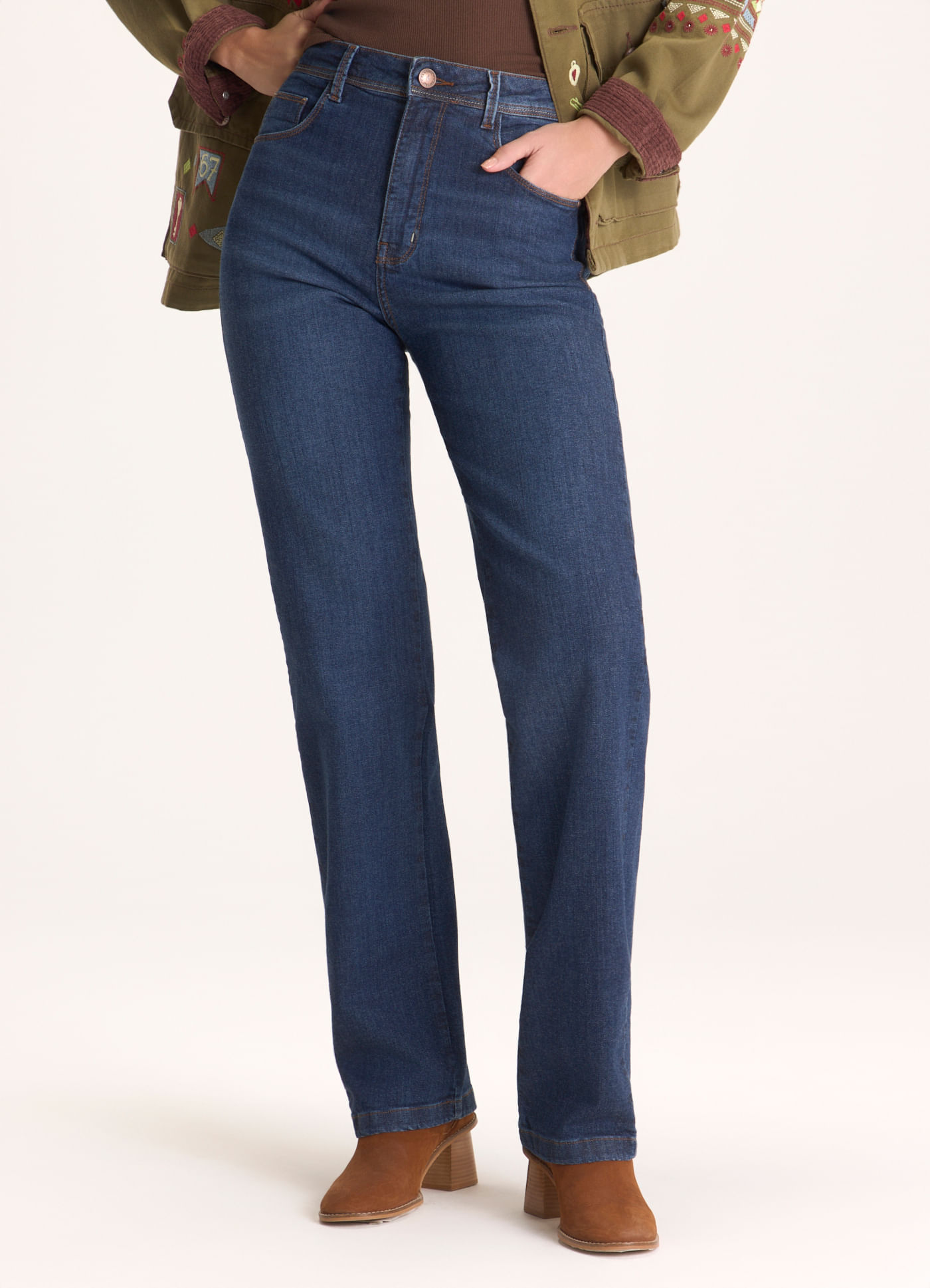 Calça reta comfy jeans