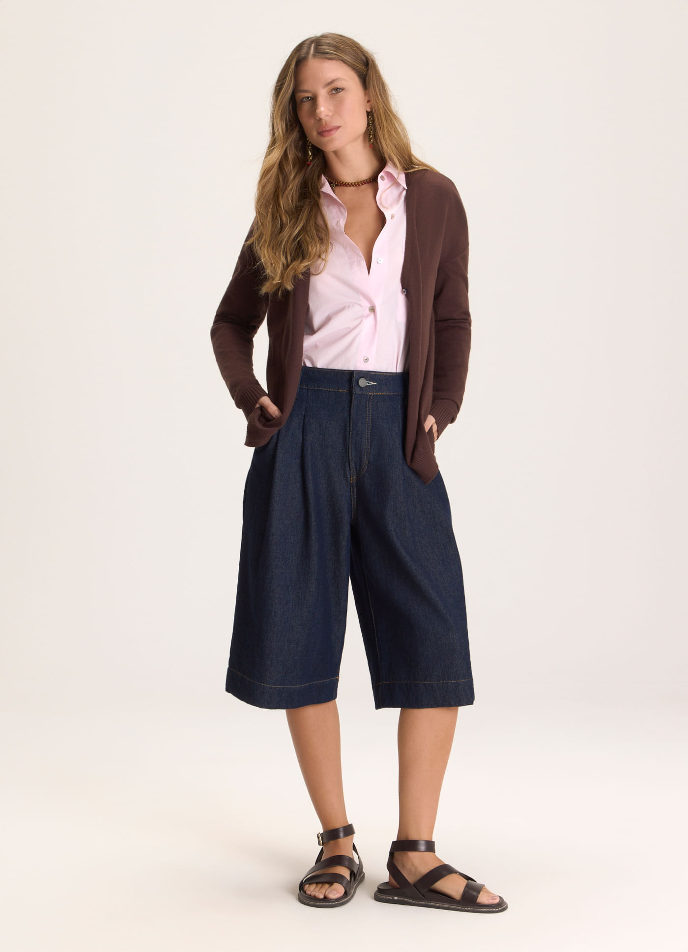 Cardigan tricô cinema marrom