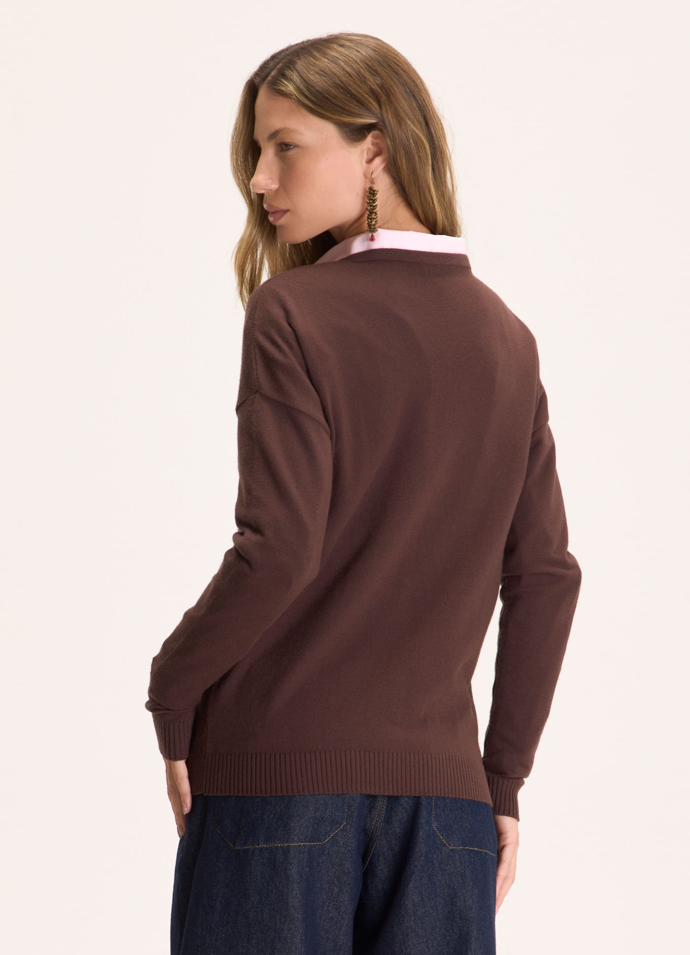 Cardigan tricô cinema marrom