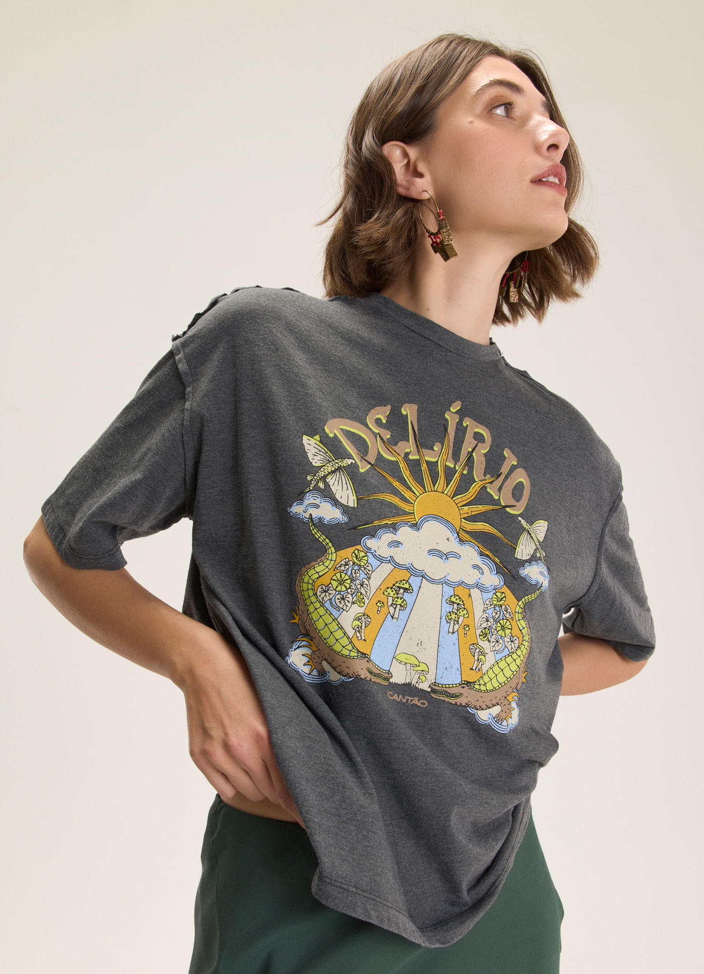 T-shirt maxi alucinação preto