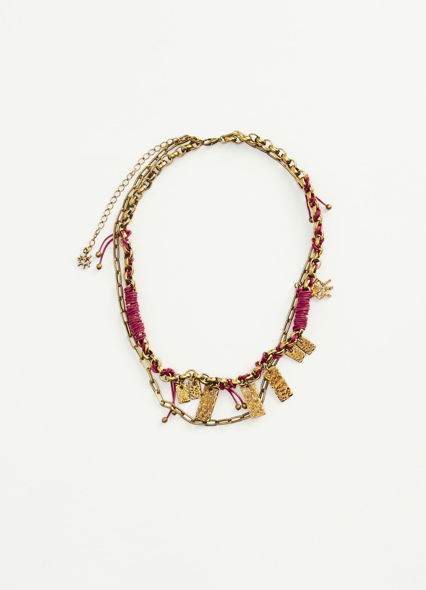 Colar metal duplo placas