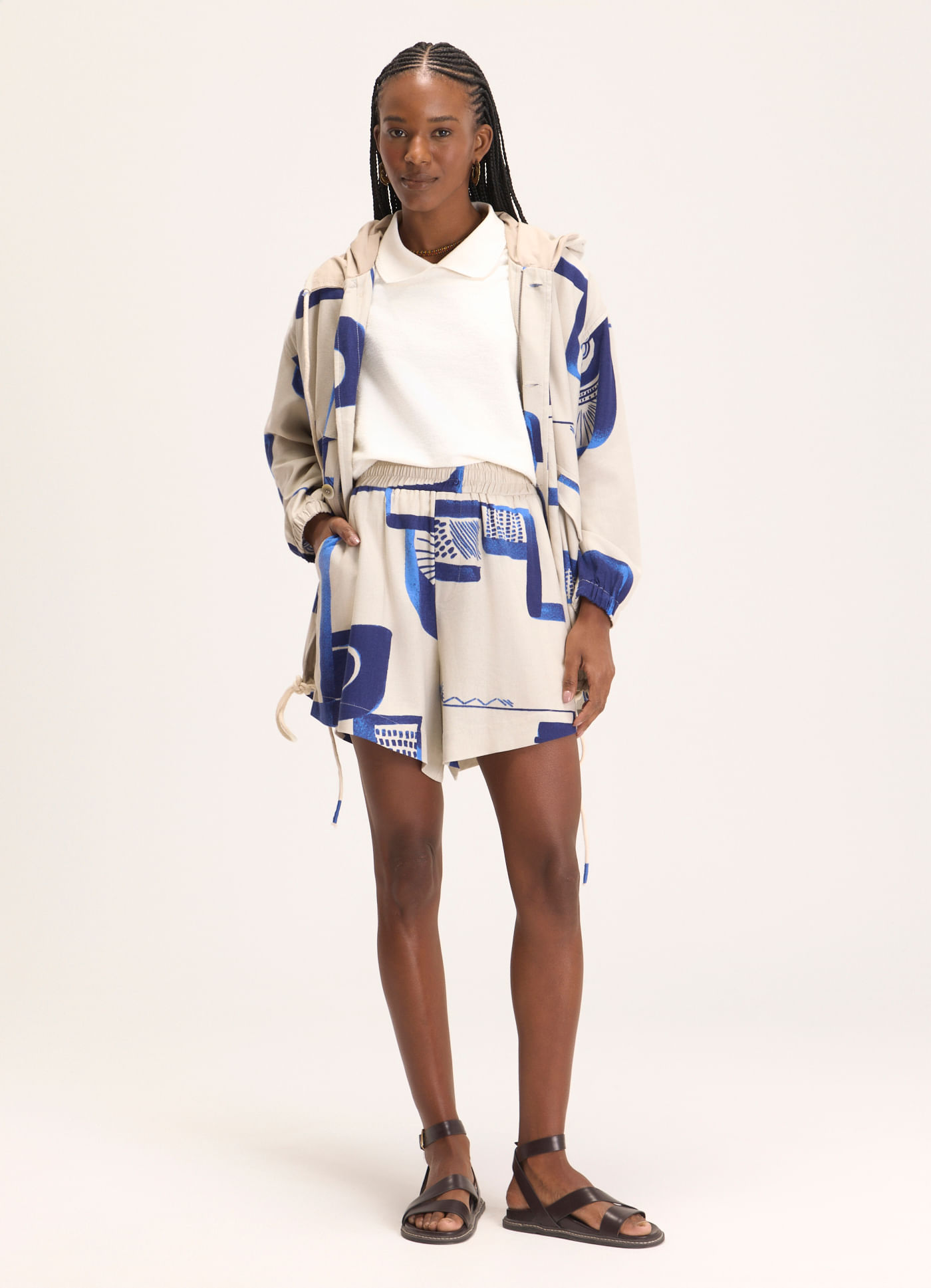 Short estampado quebra cabeça