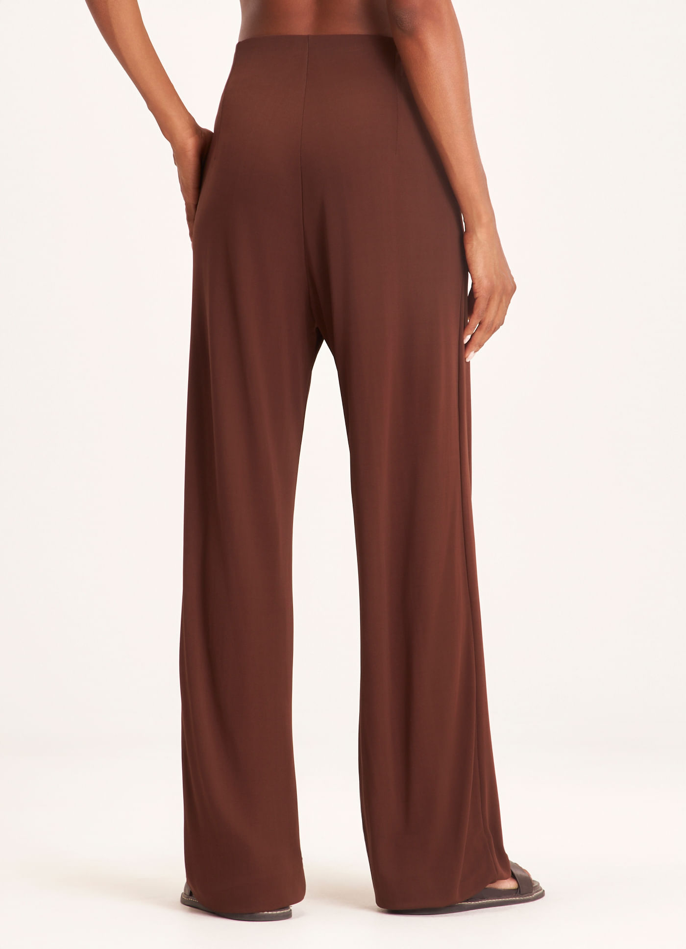 Calça pantalona jersey marrom