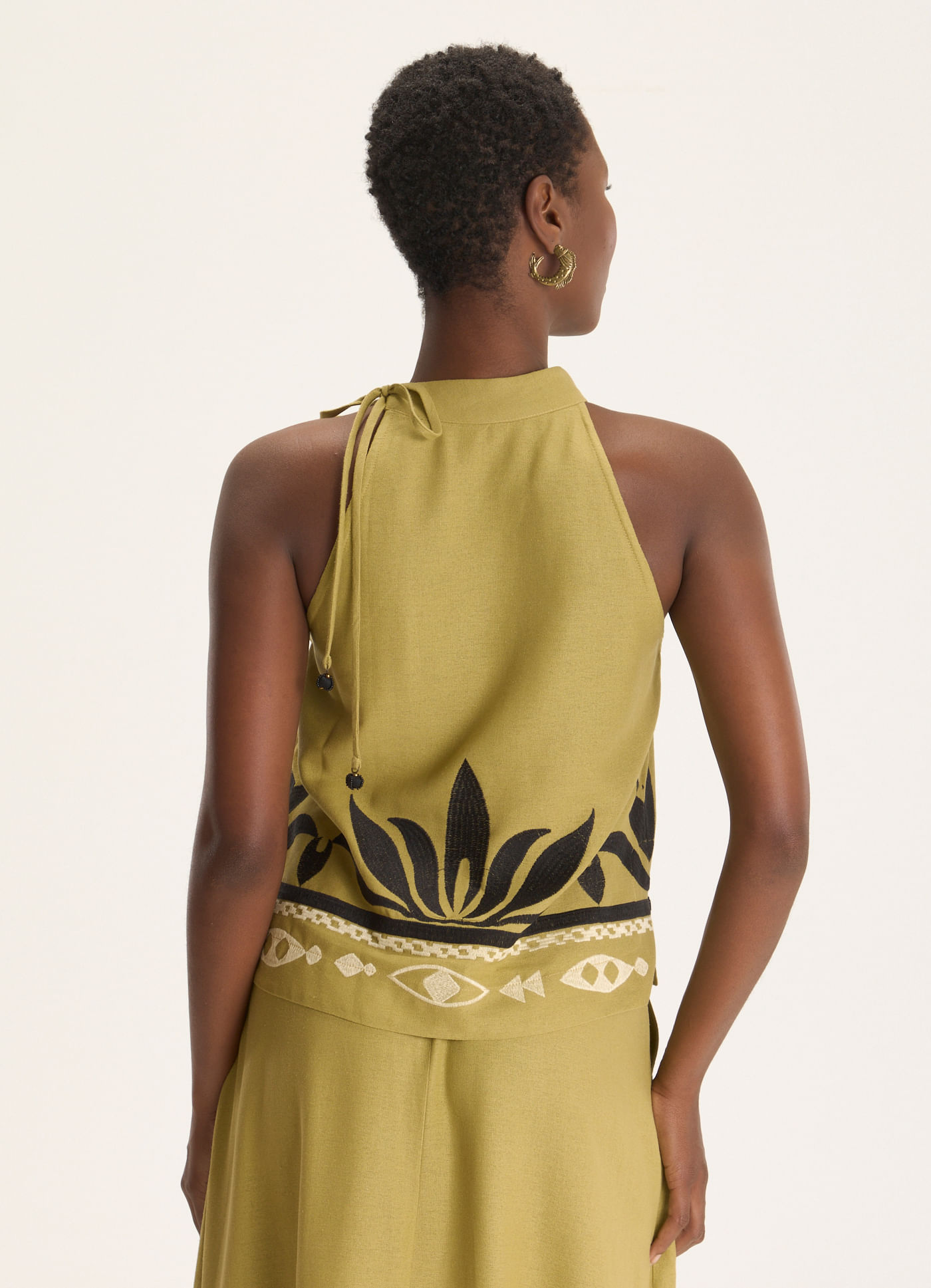 Blusa linho bordado delírio