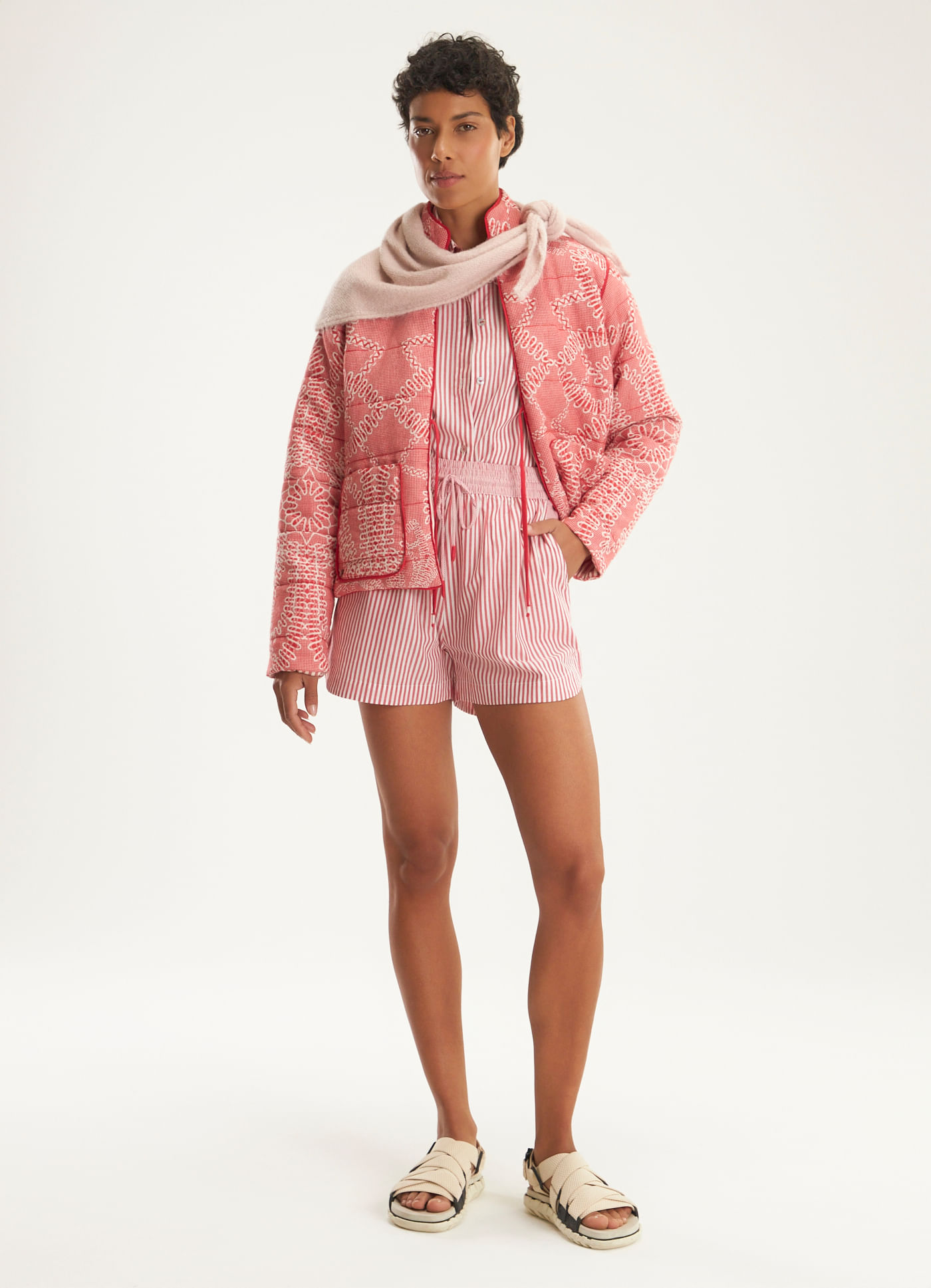 Short algodão mix listras viva bem