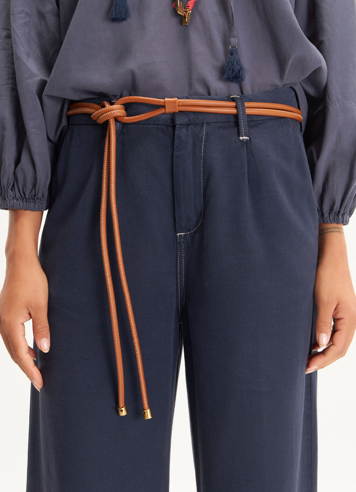 Cinto couro rolote caqui