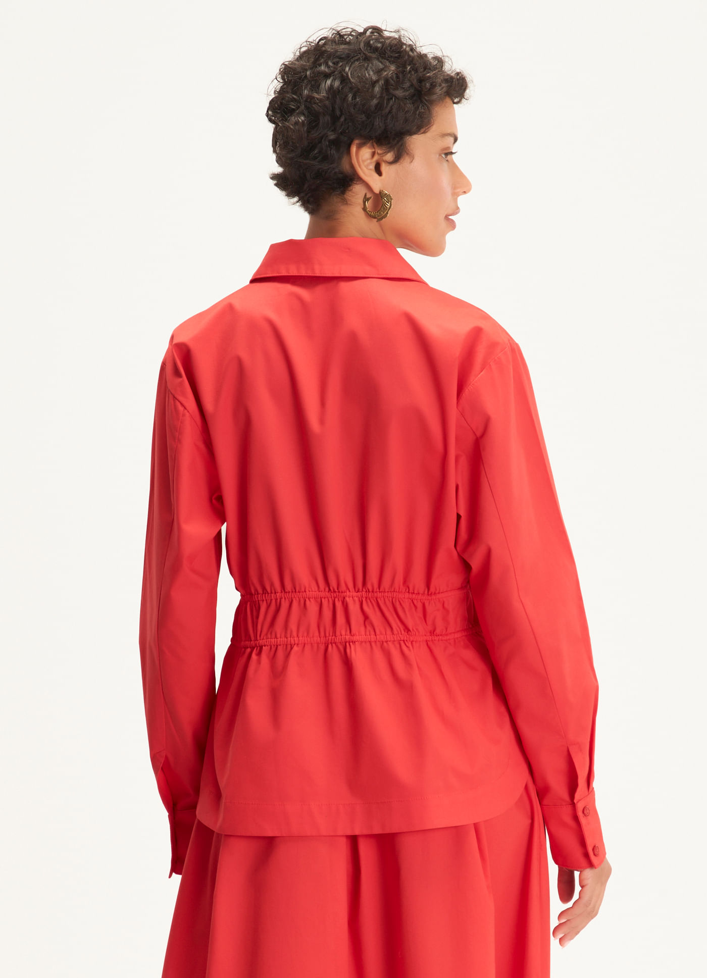 Camisa algodão empapelado vermelho