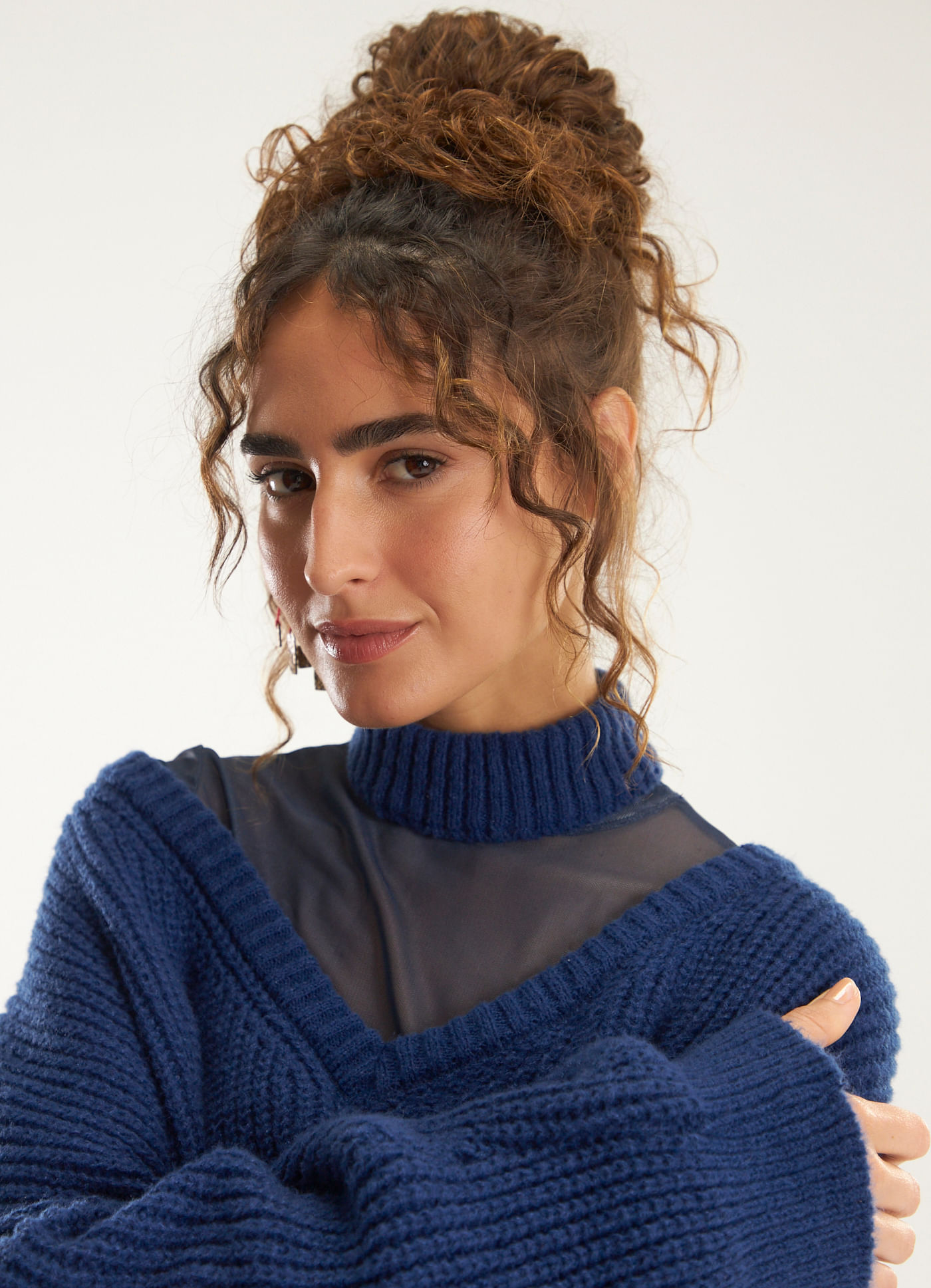 Gola tricô azul marinho