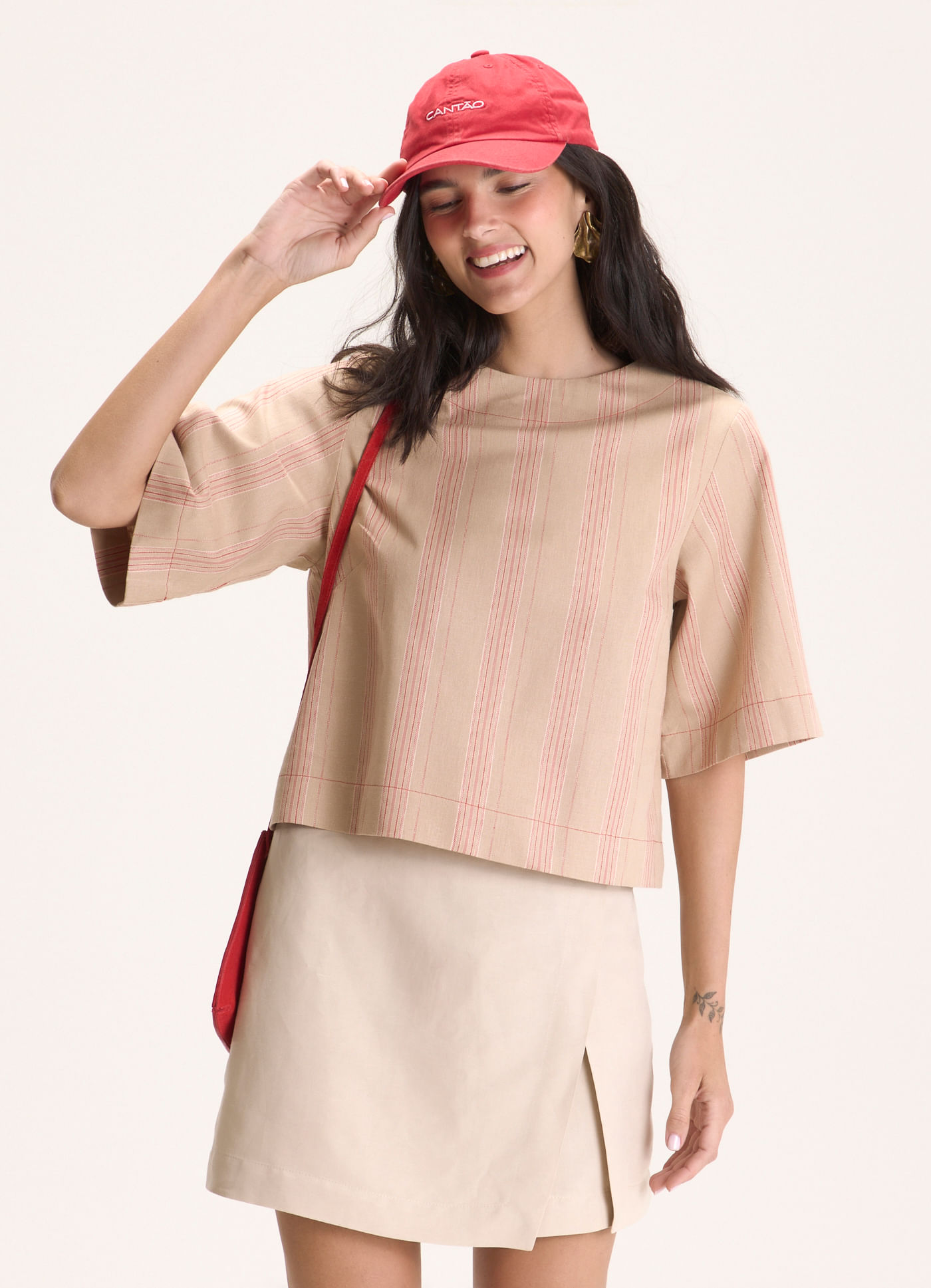 Blusa linho risca viva bem