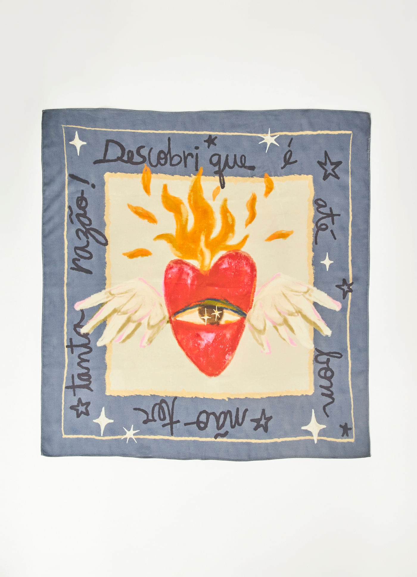 Lenco estampado coração que pulsa