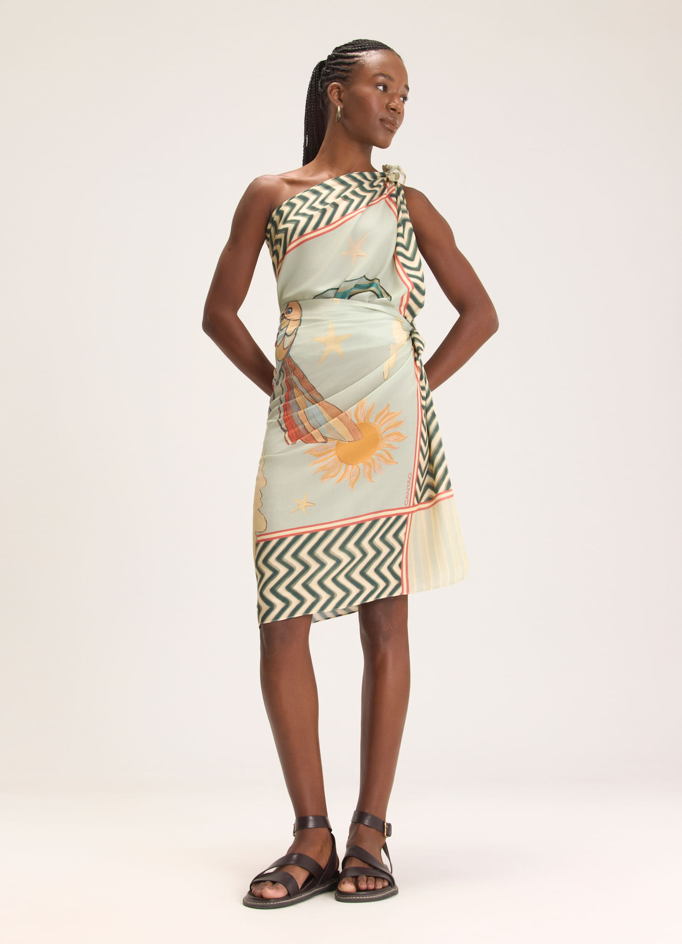 Maxi lenço estampado onírico