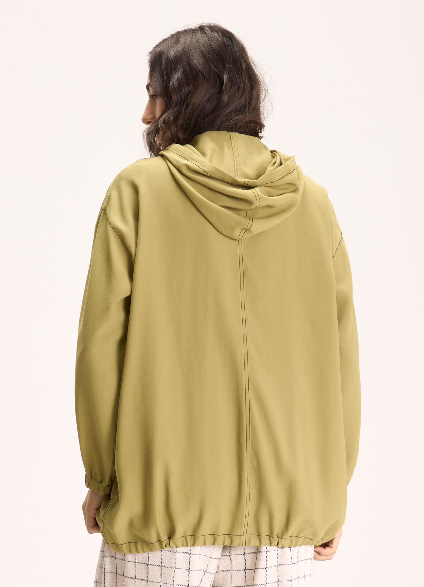 Parka viscose sarjada caqui